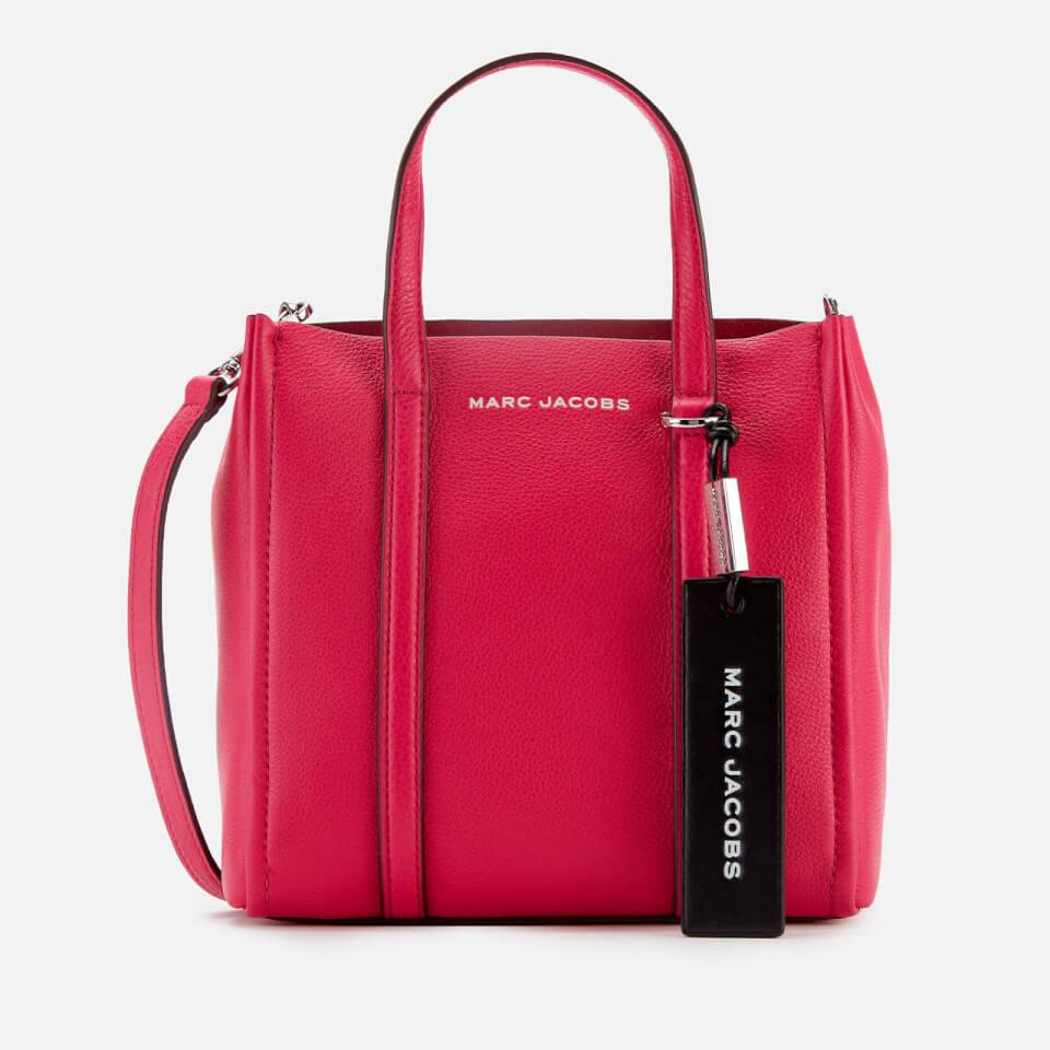 pink and white marc jacobs tote bag