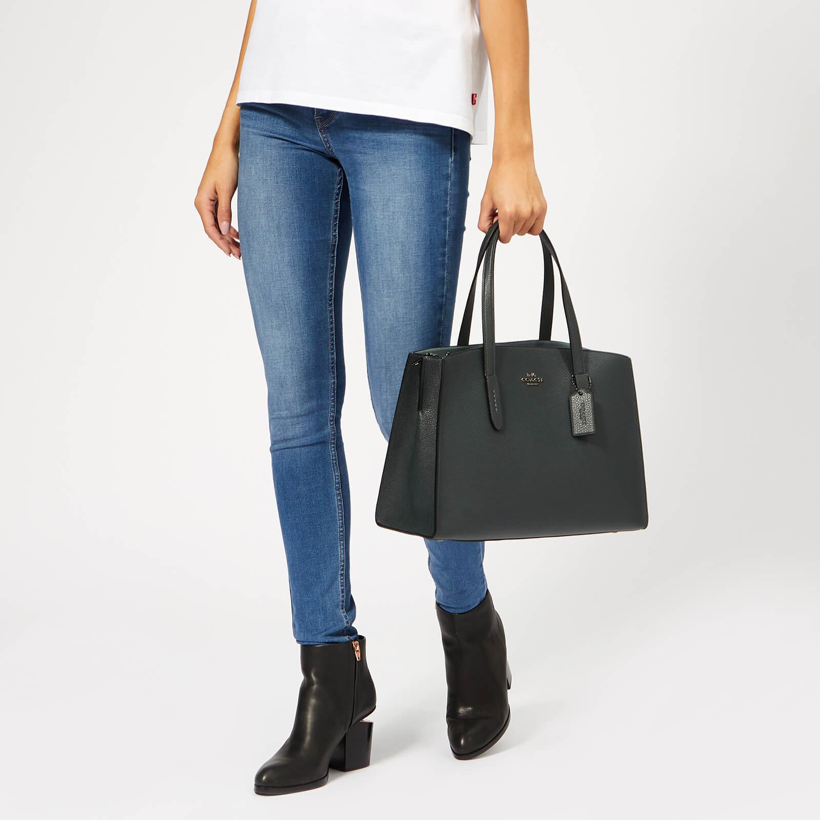 coach polished pebble leather charlie carryall