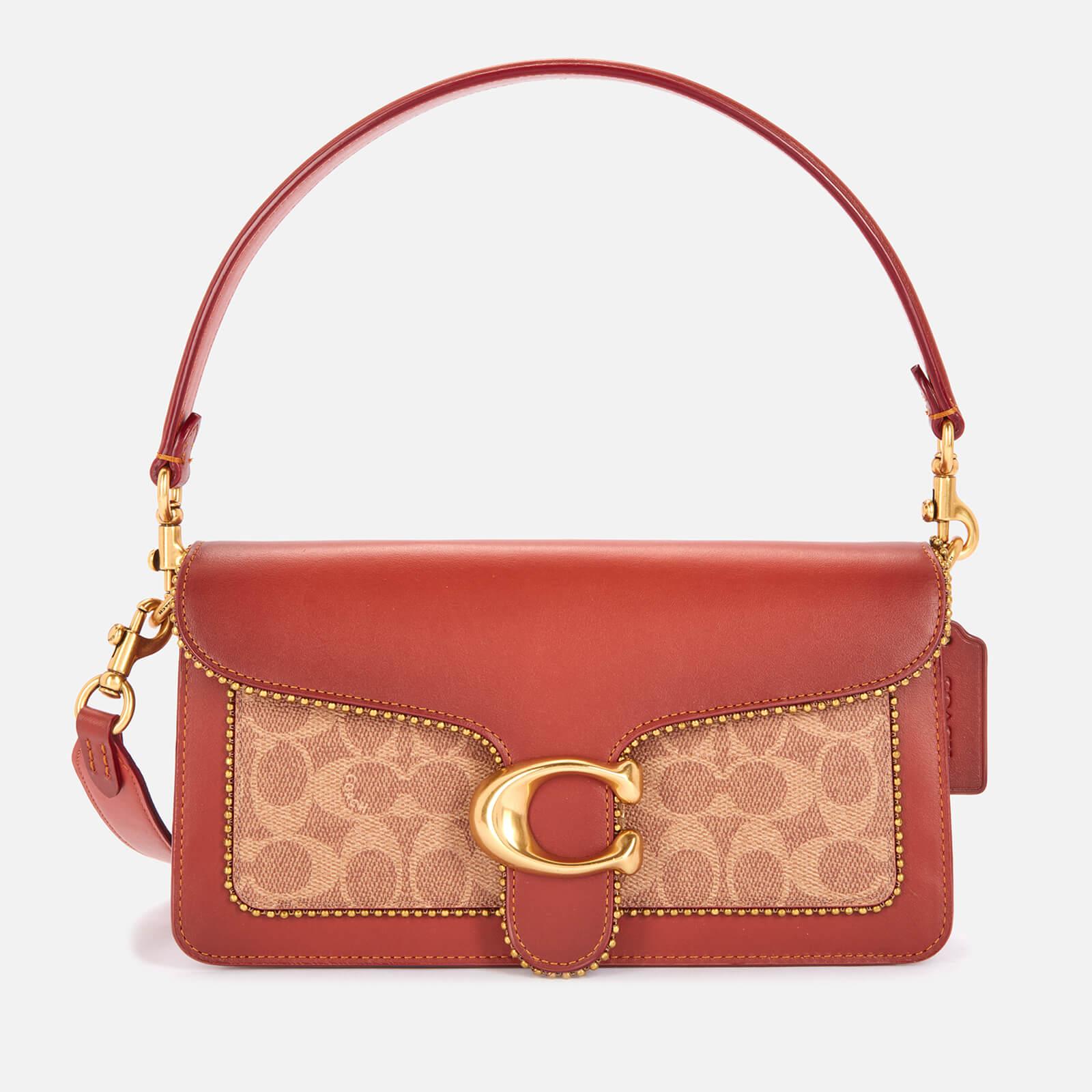 COACH Leather Signature/beadchain Tabby Shoulder Bag 26 in Brown - Lyst