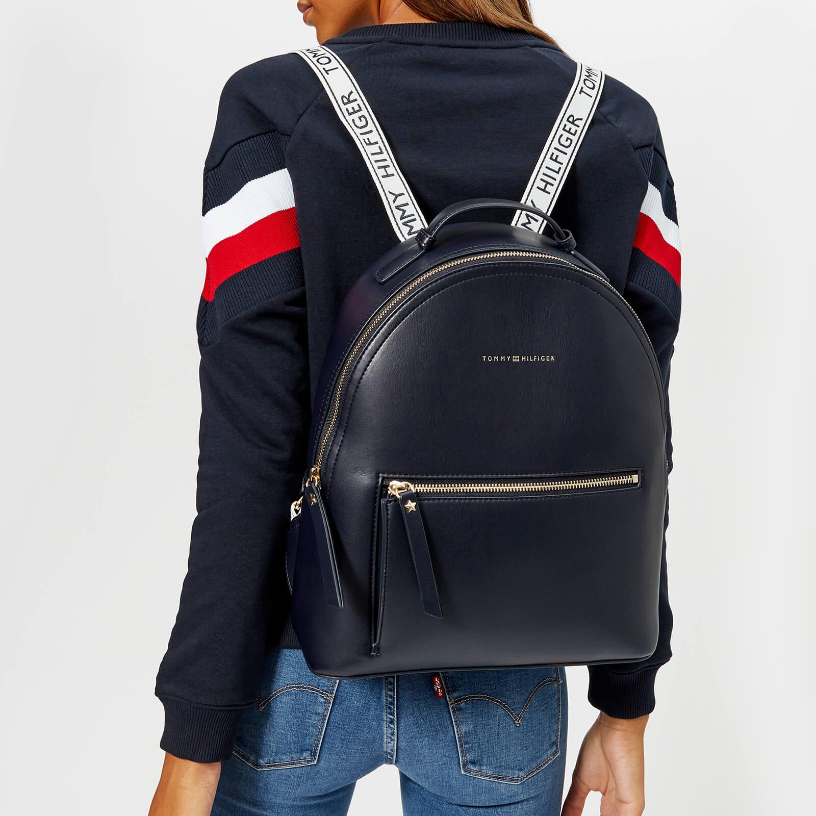Tommy Hilfiger Womens Backpack Purse Shoulder Bag Crossgrain Monogram Zip New 