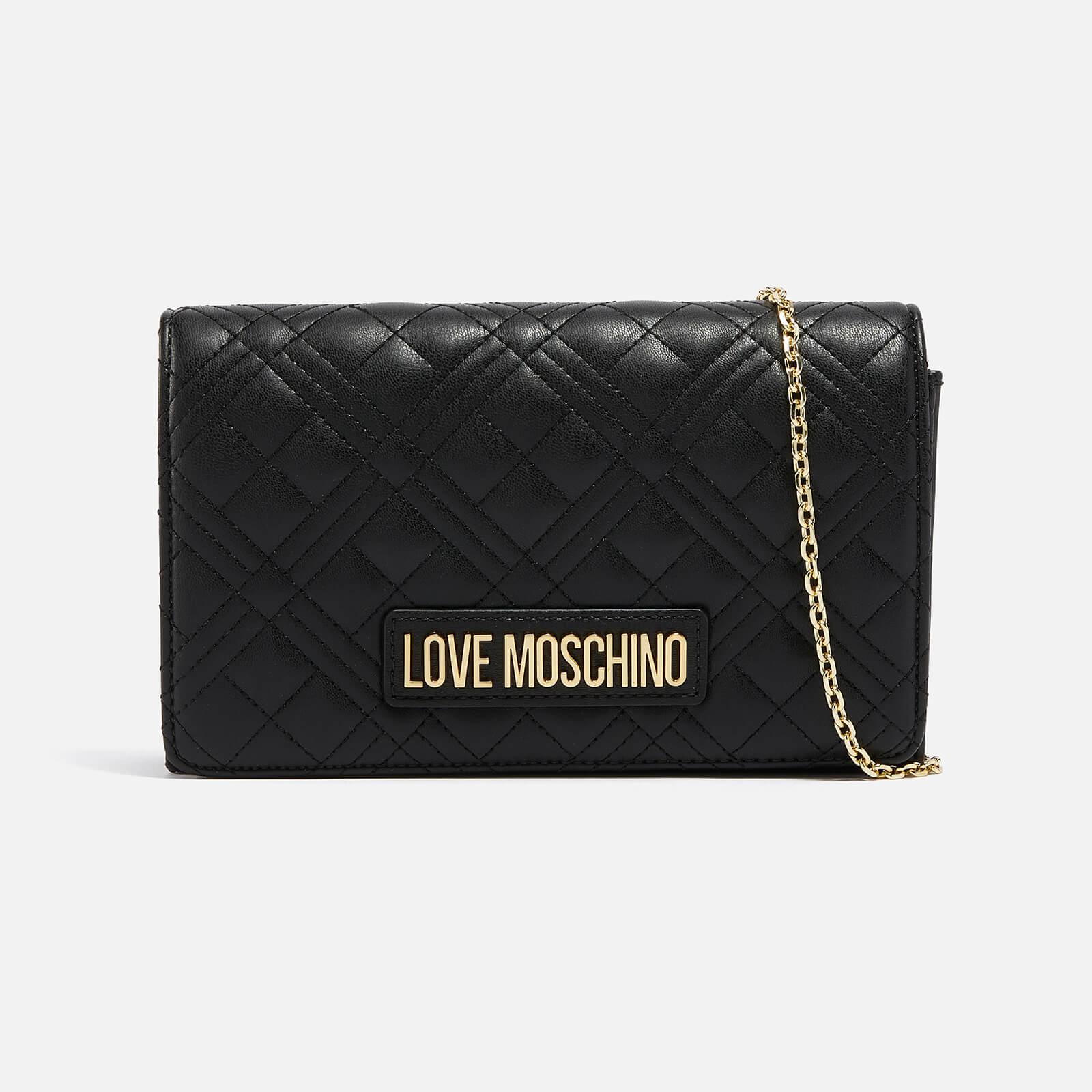 Love Moschino Borsa Quilted Faux Leather Bag in Black | Lyst