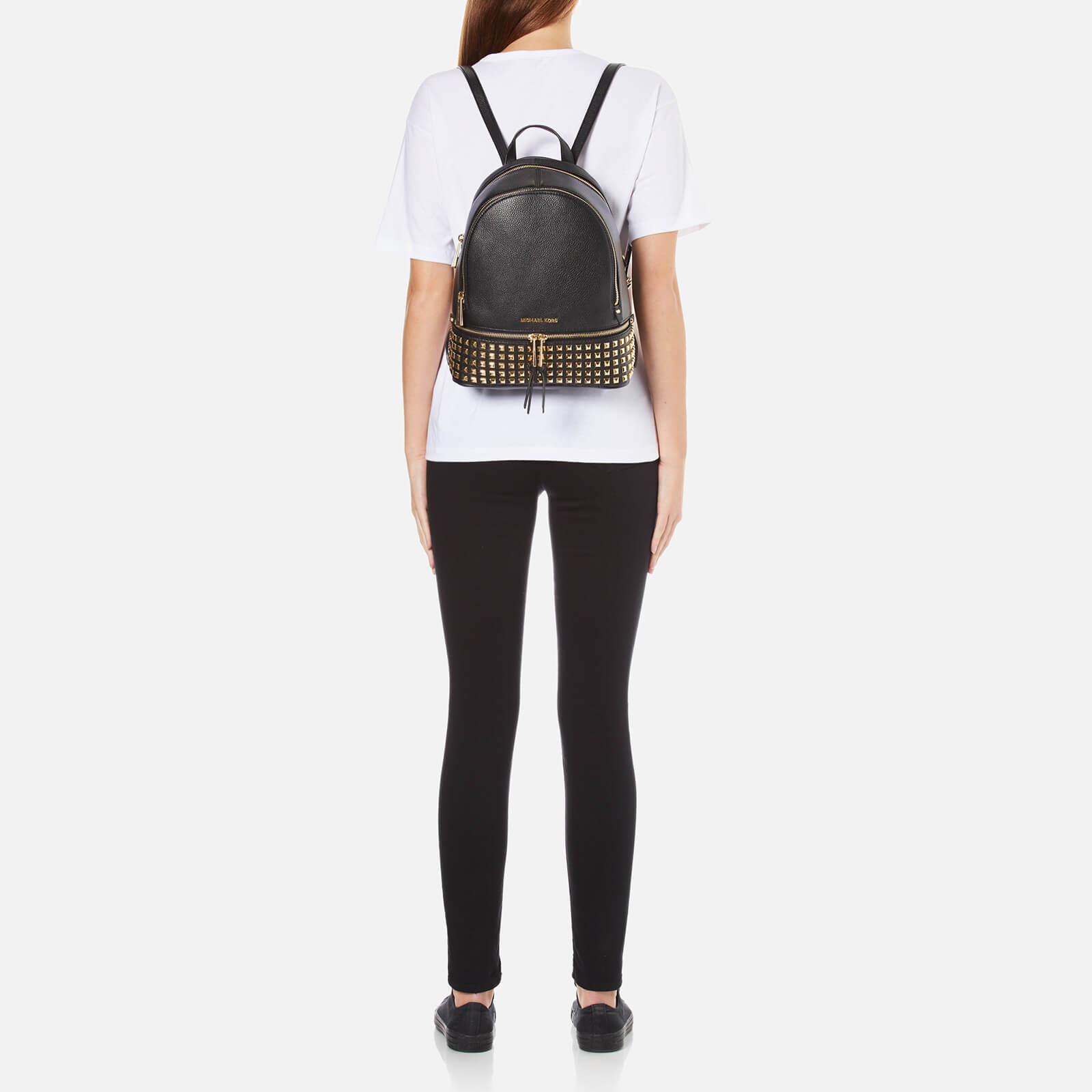 Michael Kors Rhea Womens Zipped Small Studded Backpack Grey
