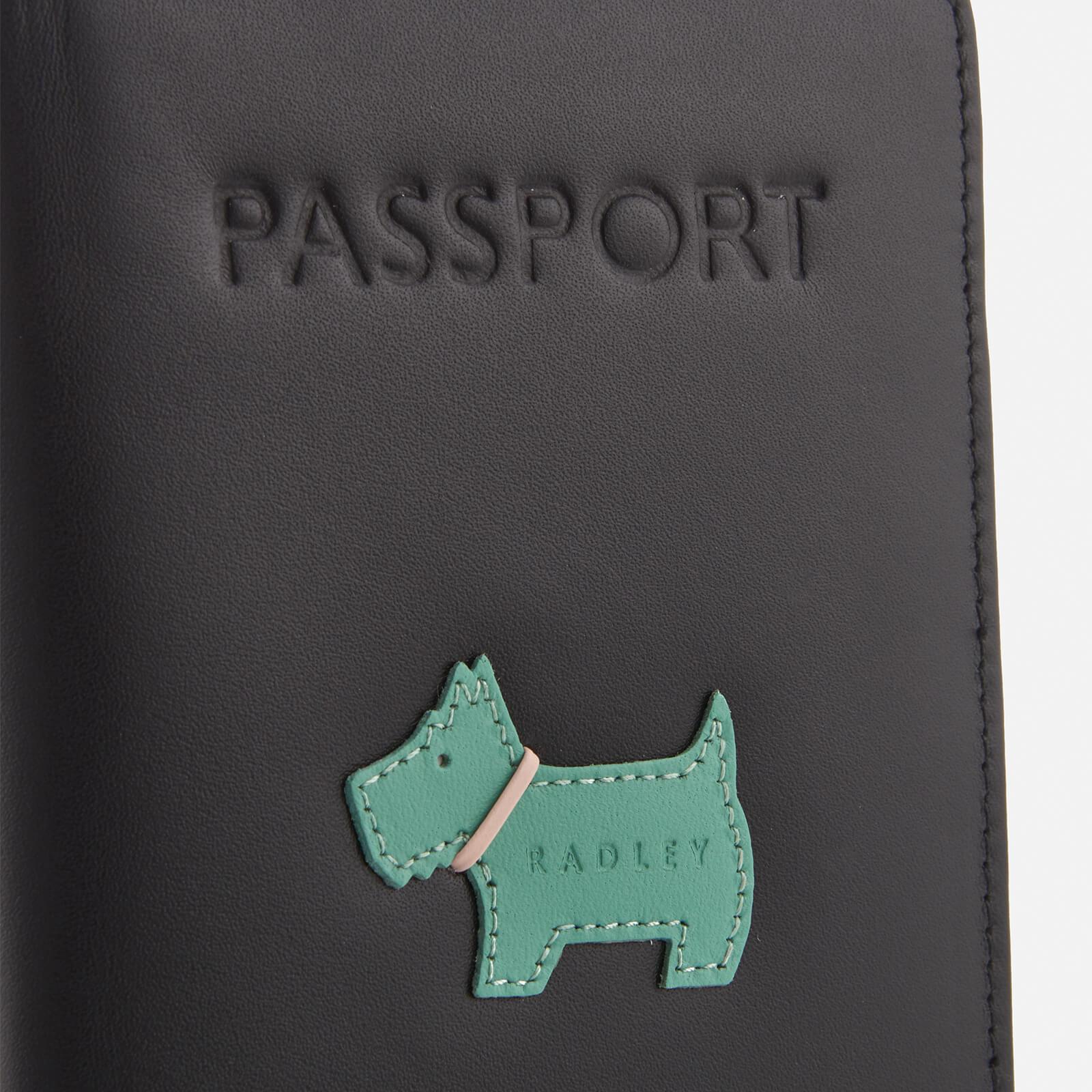 Radley Heritage Chien Porte-passeport Housse Portefeuille gris foncé en cuir NOUVEAU RRP 45 