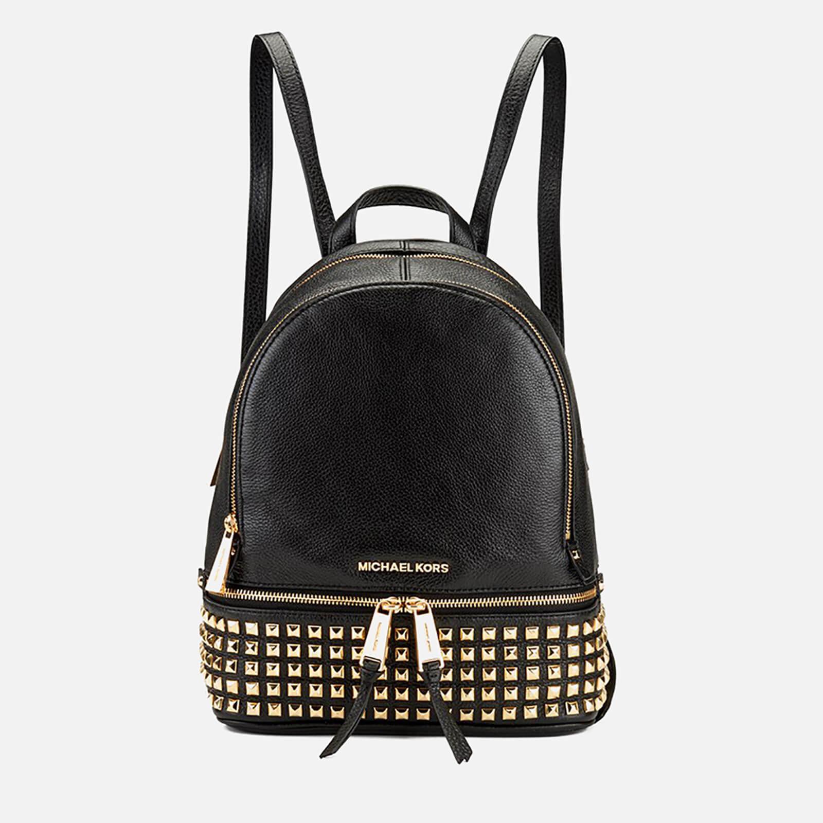 MICHAEL Michael Kors Rhea Zip Studded Leather Backpack in Black | Lyst