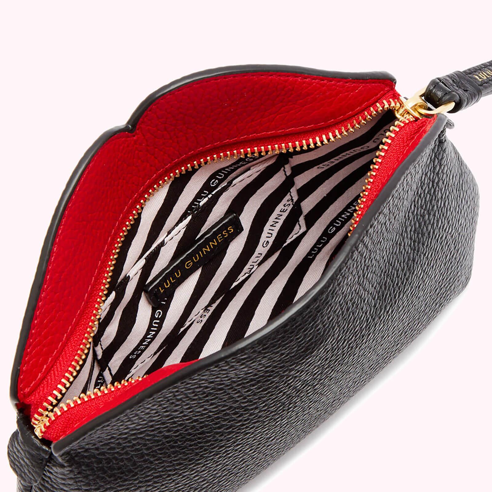 Lulu Guinness Peekaboo Lip Clover Clutch Bag in Black Lyst