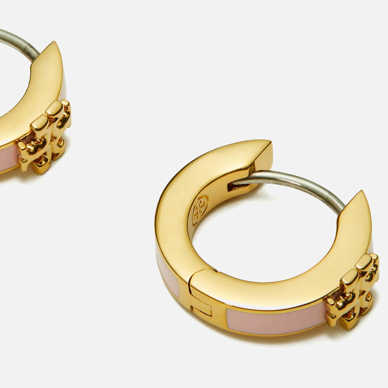 Tory Burch Kira Gold-plated And Enamel Huggie Earrings in Metallic | Lyst