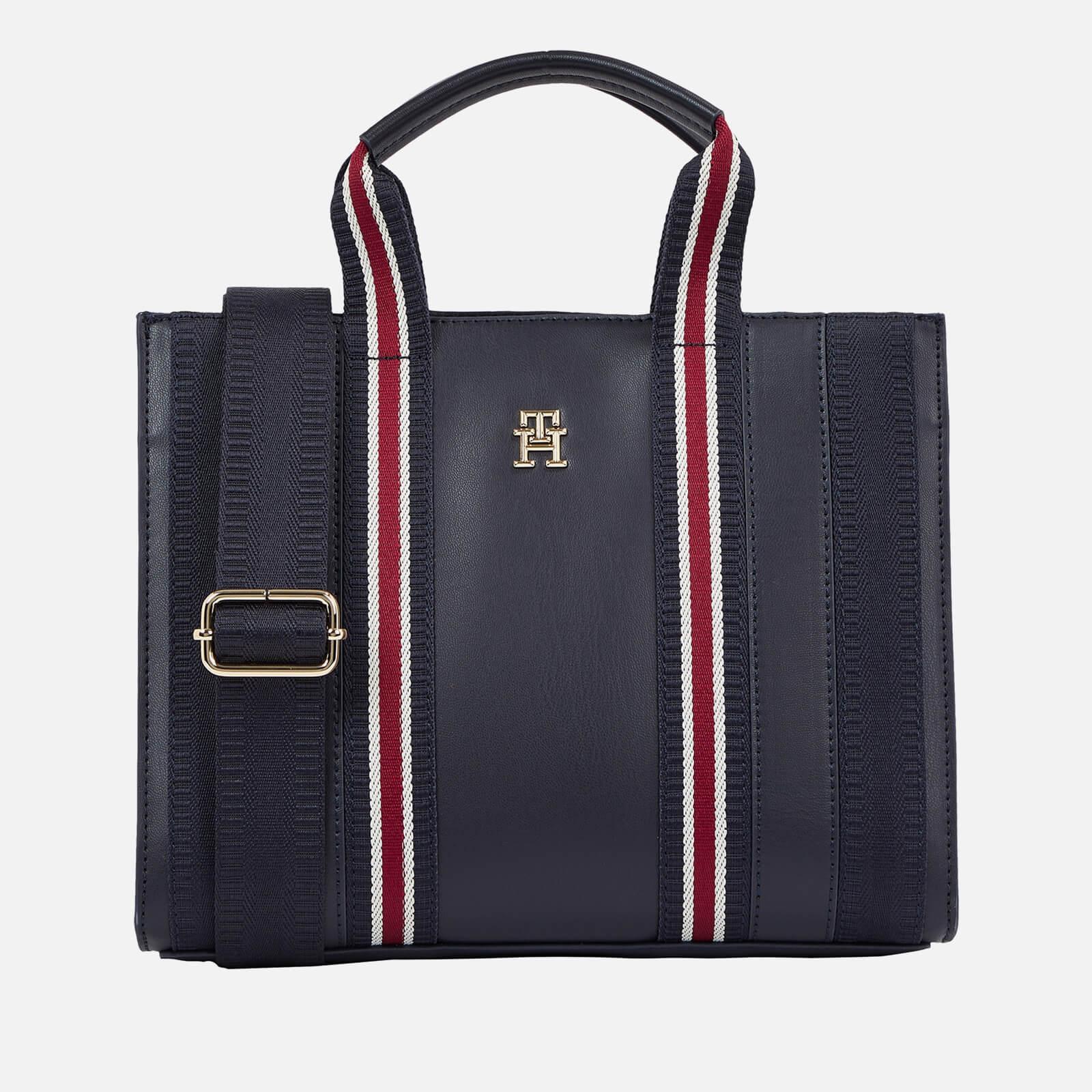 Tommy Hilfiger Identity Small Faux Leather Tote Bag in Blue | Lyst