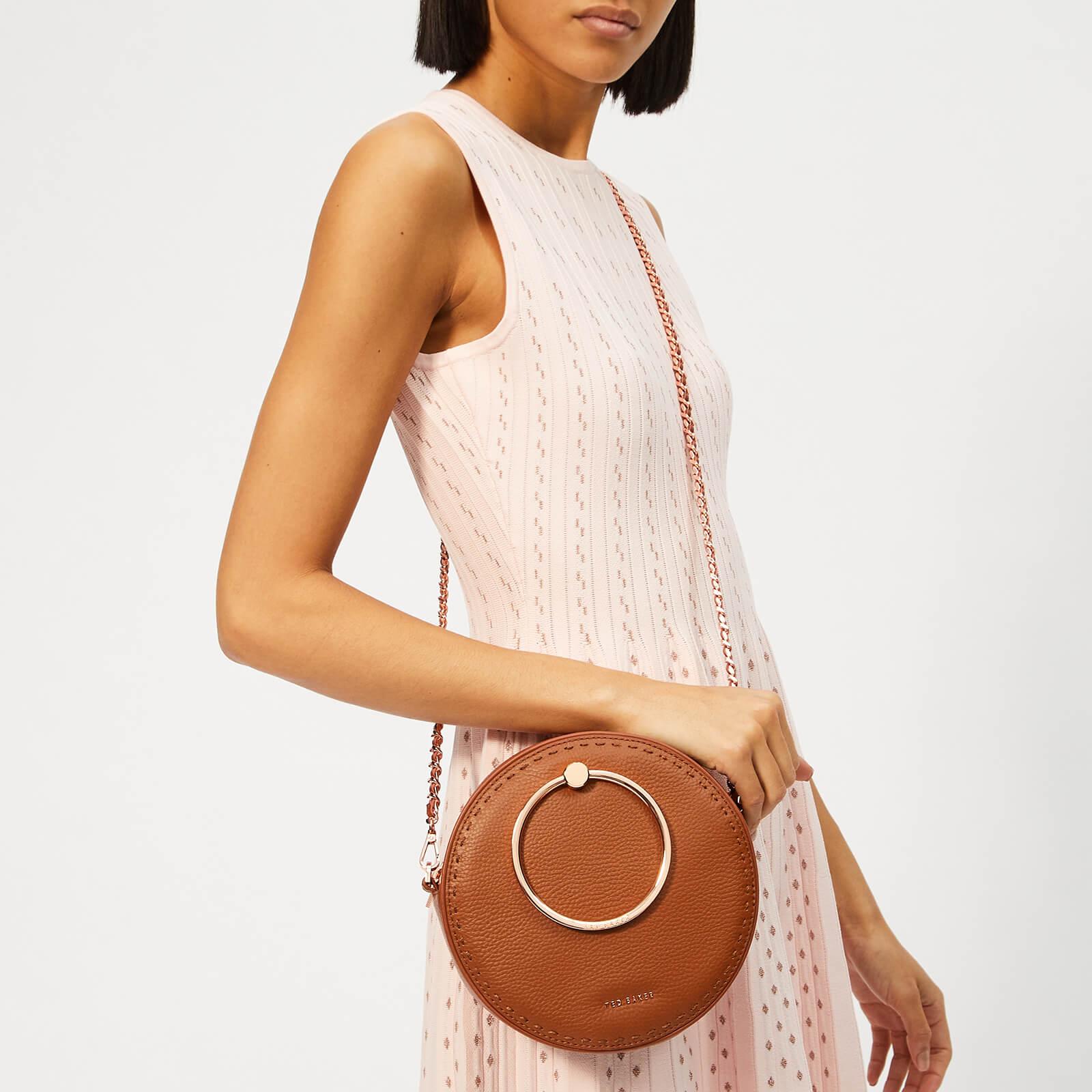 Ted Baker Maddie Circle Leather Crossbody Bag in Brown - Lyst