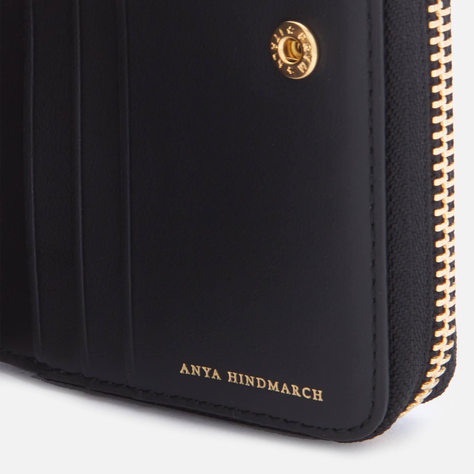 Anya Hindmarch Smiley Face Compact Wallet in Black | Lyst