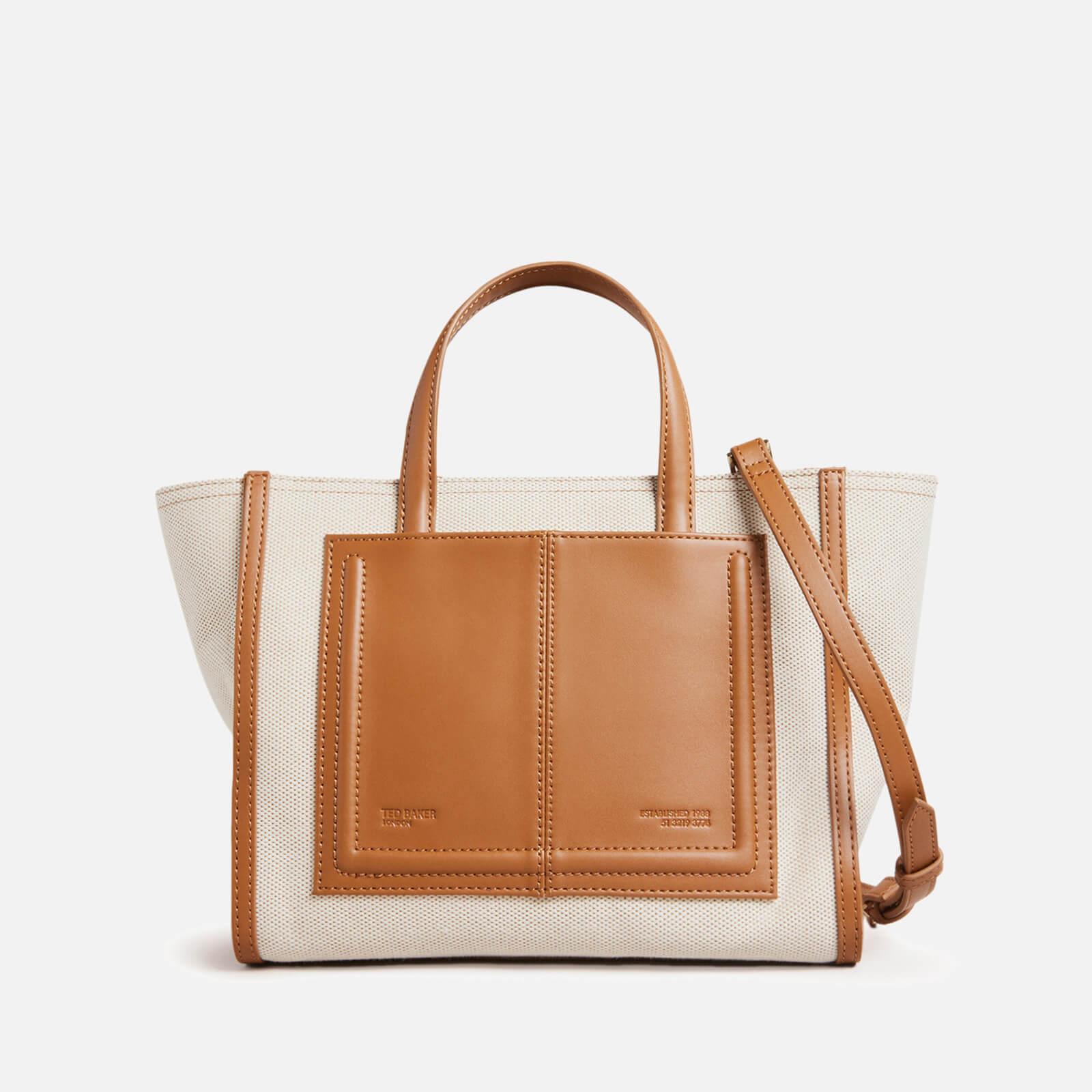 Ted Baker Aksanna Medium Canvas And Faux Leather Tote Bag in Brown | Lyst