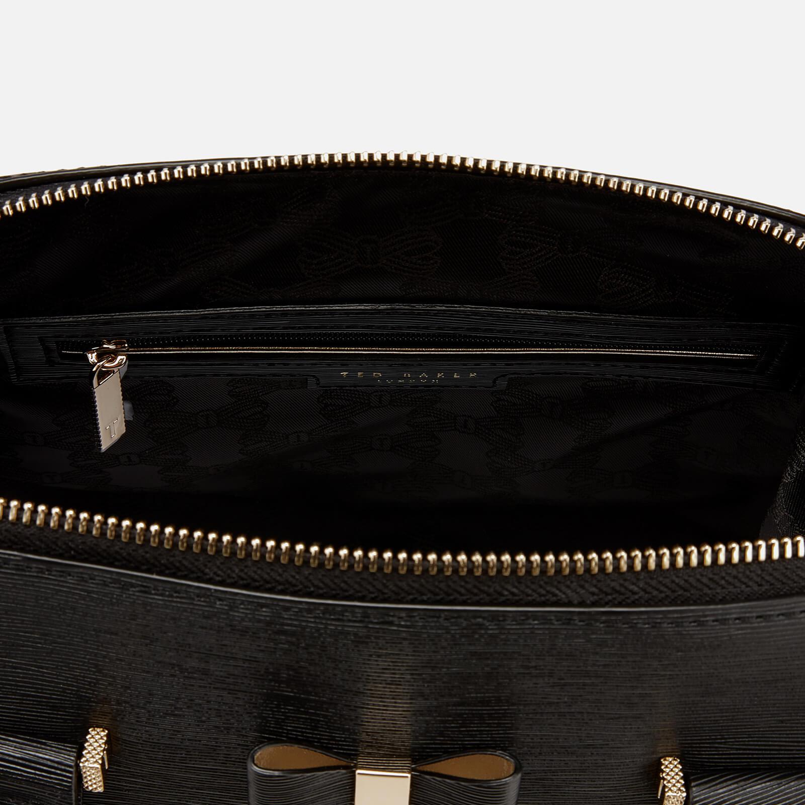 cala bow detail small leather tote bag