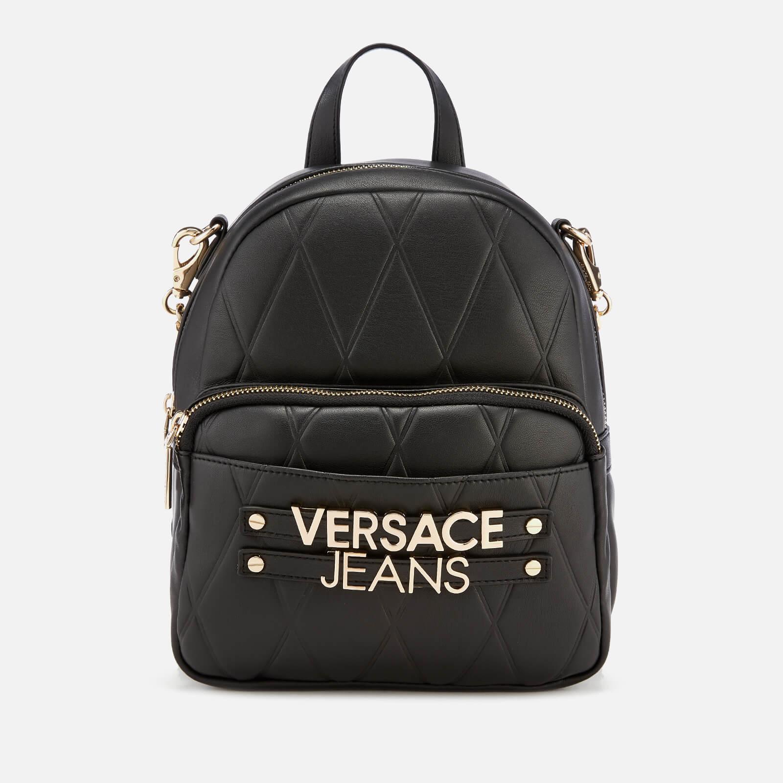 Versace Jeans Couture Quilted Logo Backpack With Chain Detail in Black  Leather (Black) | Lyst Canada