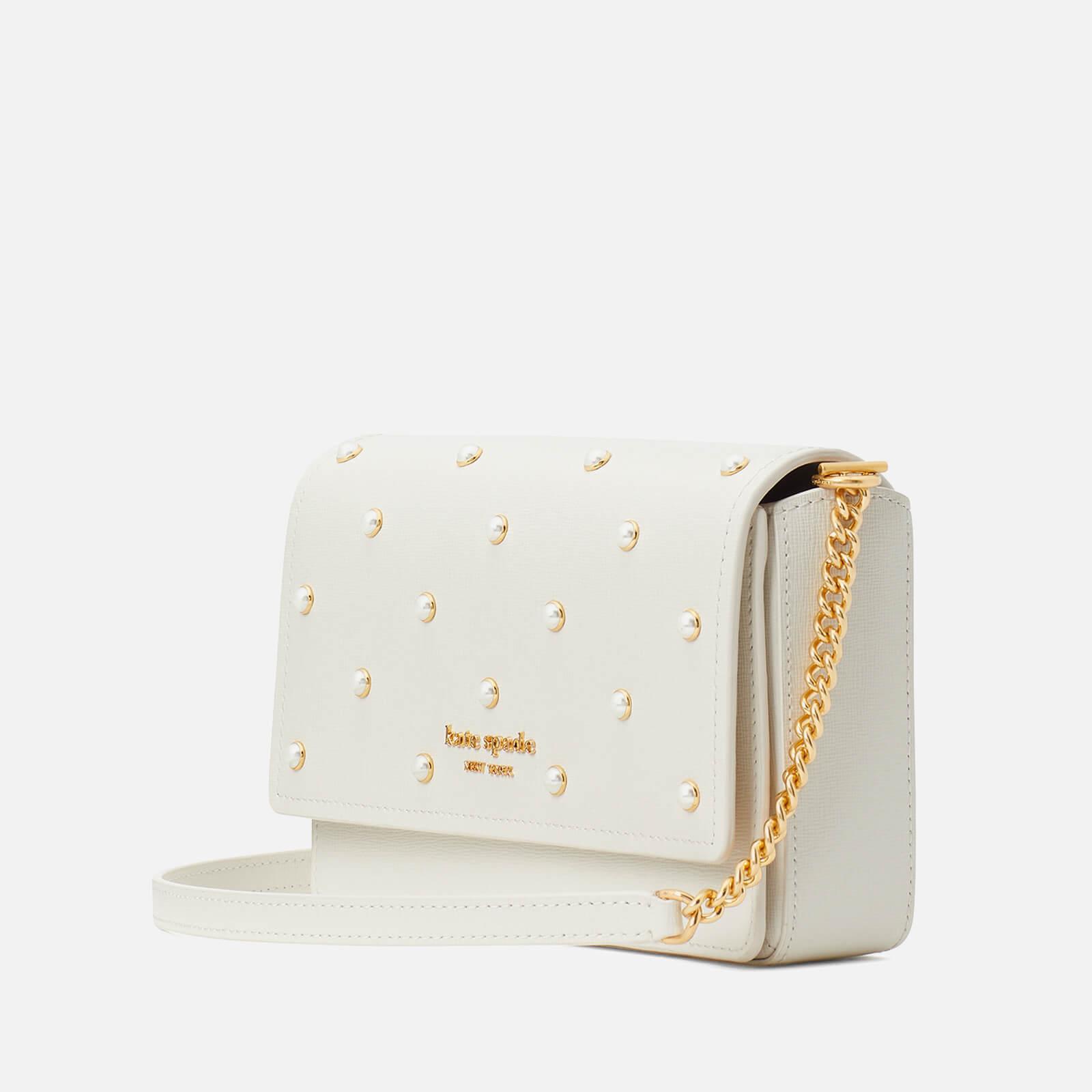 Kate Spade Morgan Pearl Leather Flap Chain Wallet in Natural | Lyst