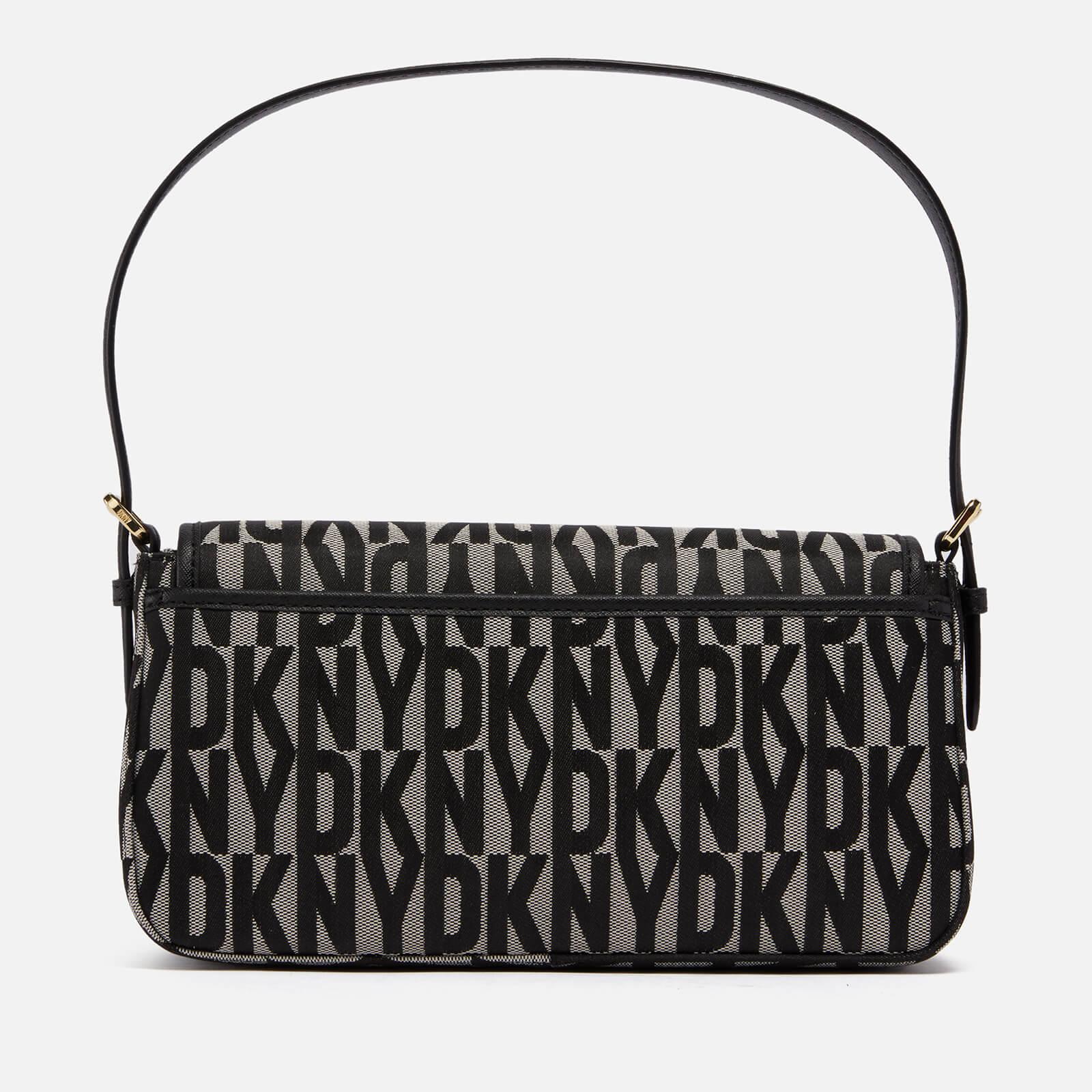 DKNY CAROL BAGUETTE - Kabelka - black/gold/černá 