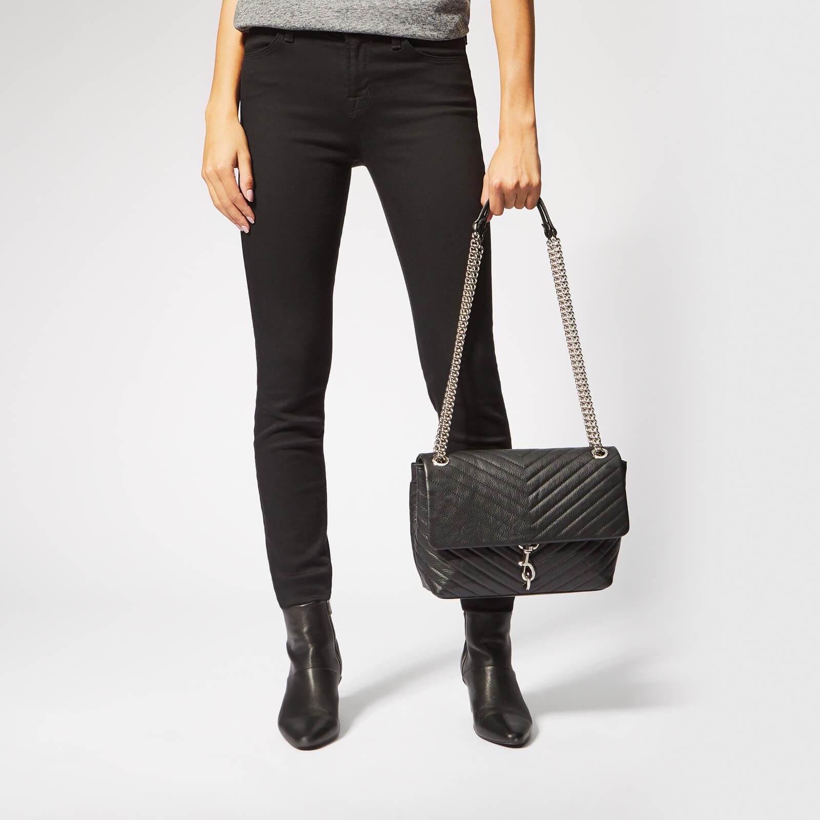 edie flap shoulder bag black