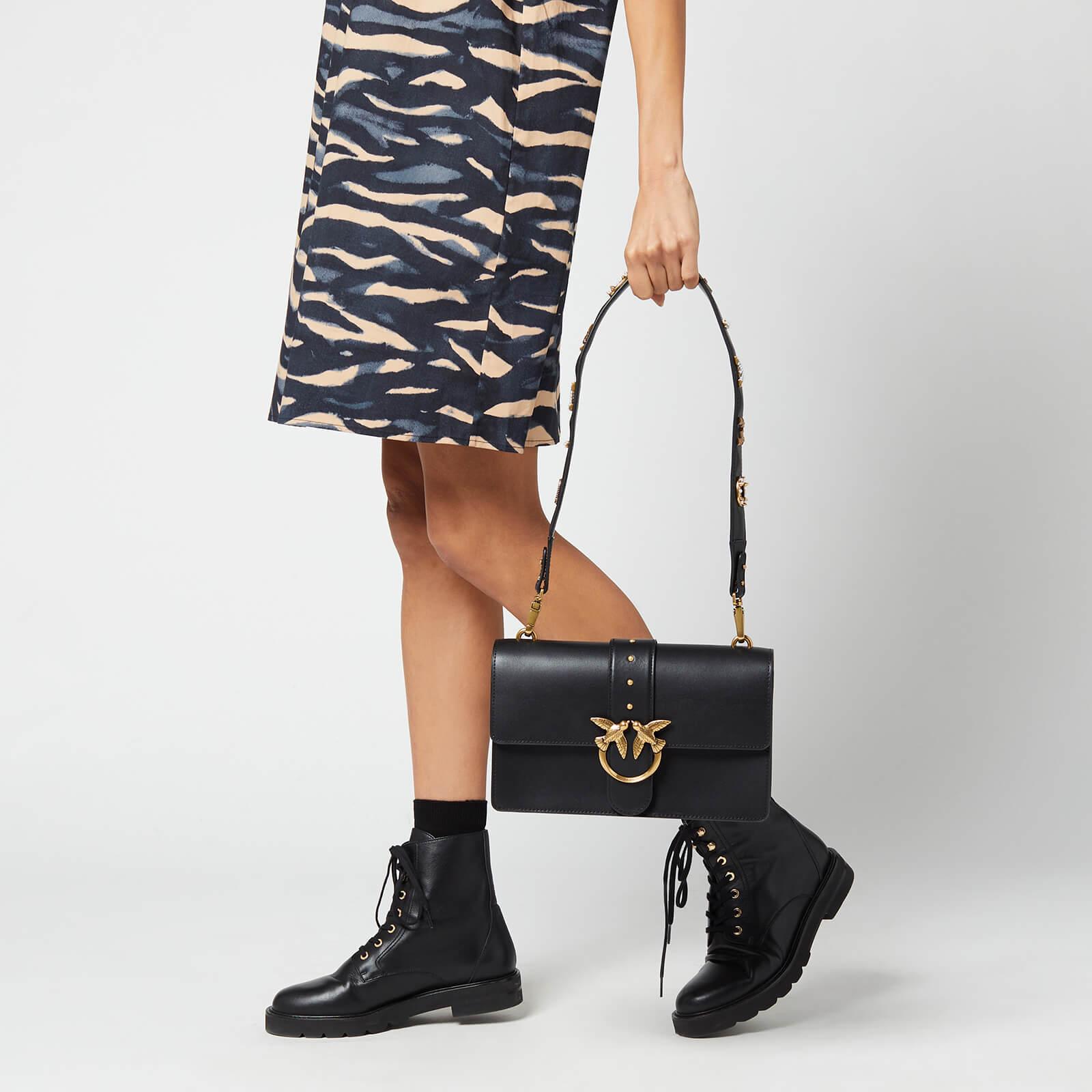 Pinko Leather Love Classic Icon Simply Shoulder Bag in Black | Lyst
