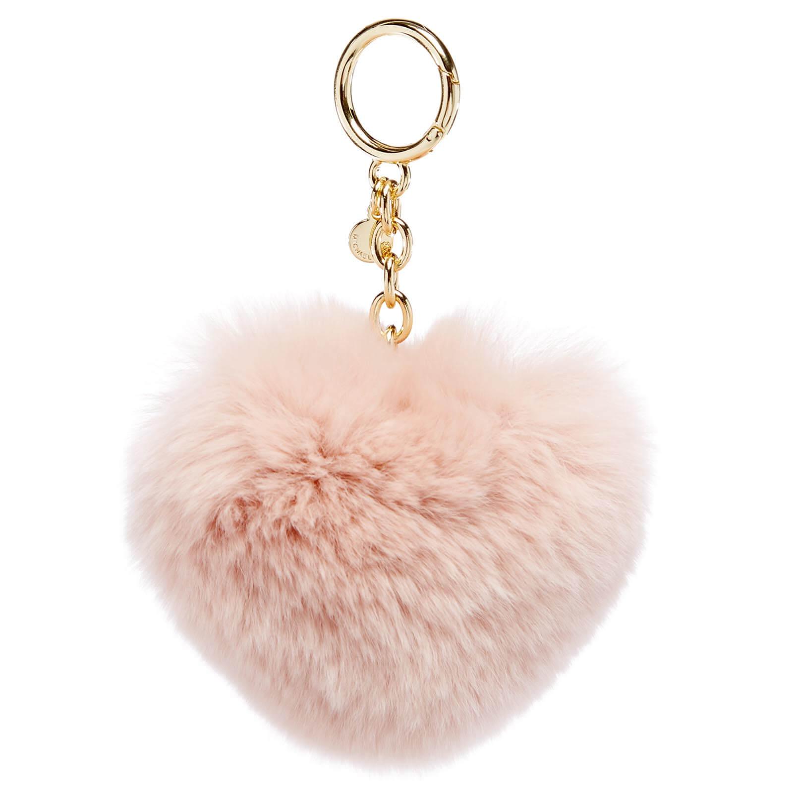 MICHAEL Michael Kors Fur Pom Pom Heart Key Ring in Pink - Lyst