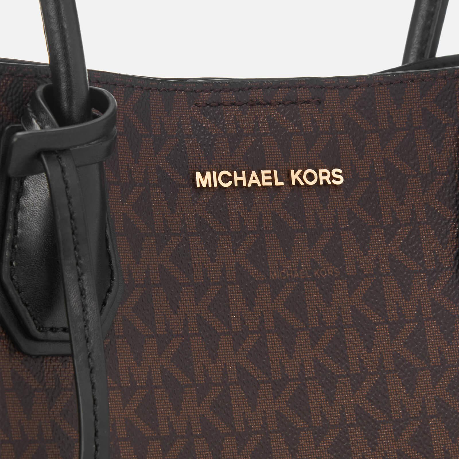 brown and black michael kors purse