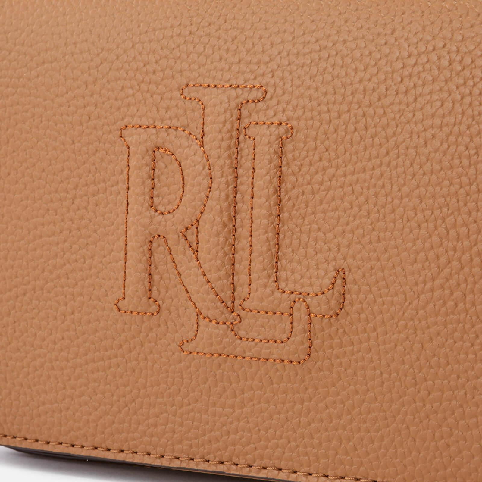 lauren ralph lauren tan leather carmen cross body bolsa