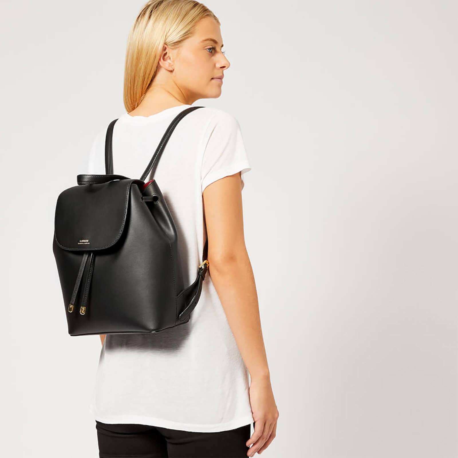 Lauren by Ralph Lauren Leather Flap Backpck in Black/Crimson (Black) - Save  30% | Lyst