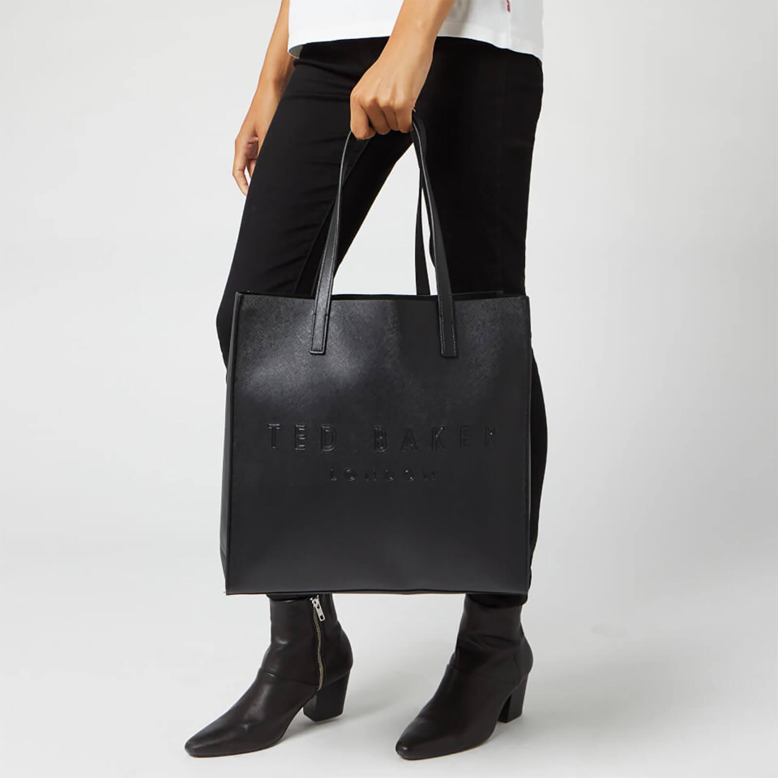 Ted Baker Soocon Large Faux Crosshatch Leather Tote Bag in Black | Lyst