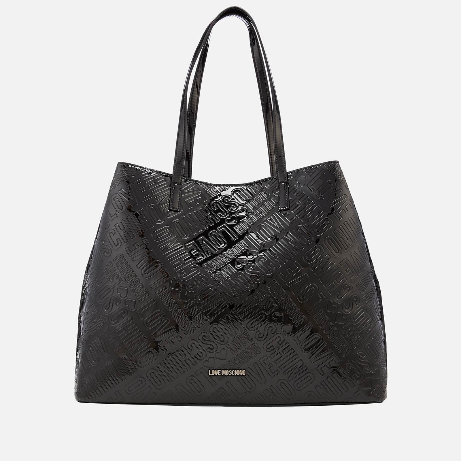 love moschino black shopper bag