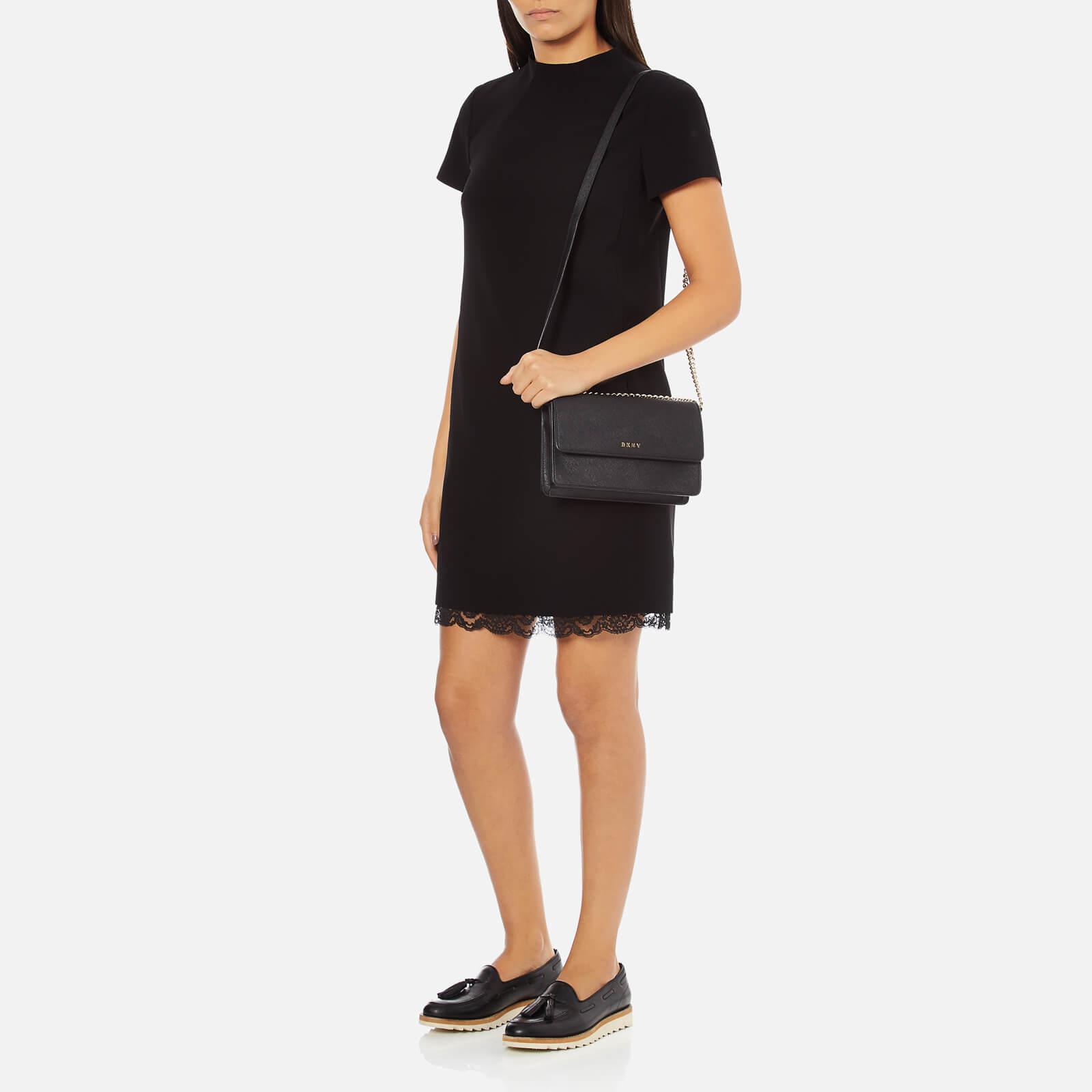 DKNY Leather Bryant Park Small Flap Crossbody Bag in Black - Lyst