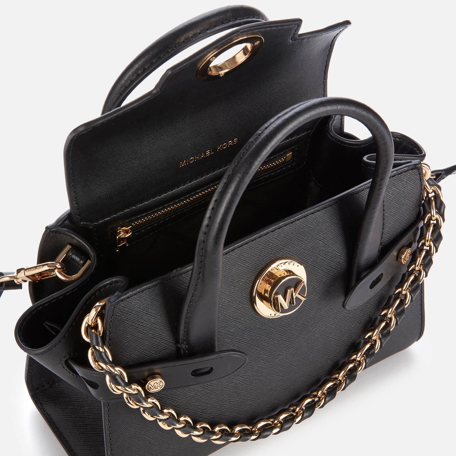 MICHAEL Michael Kors Leather Carmen Xs Flap Messenger Bag in Black Lyst