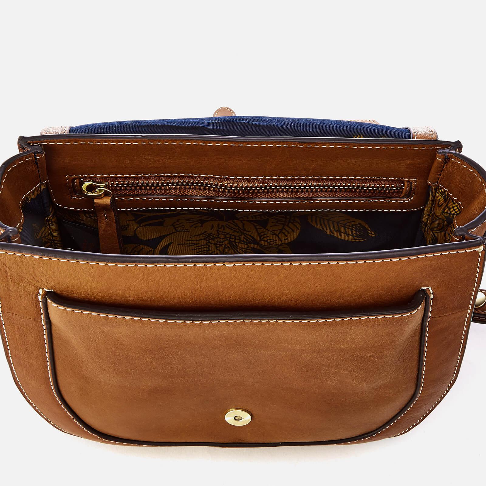 joules brown leather bolsa