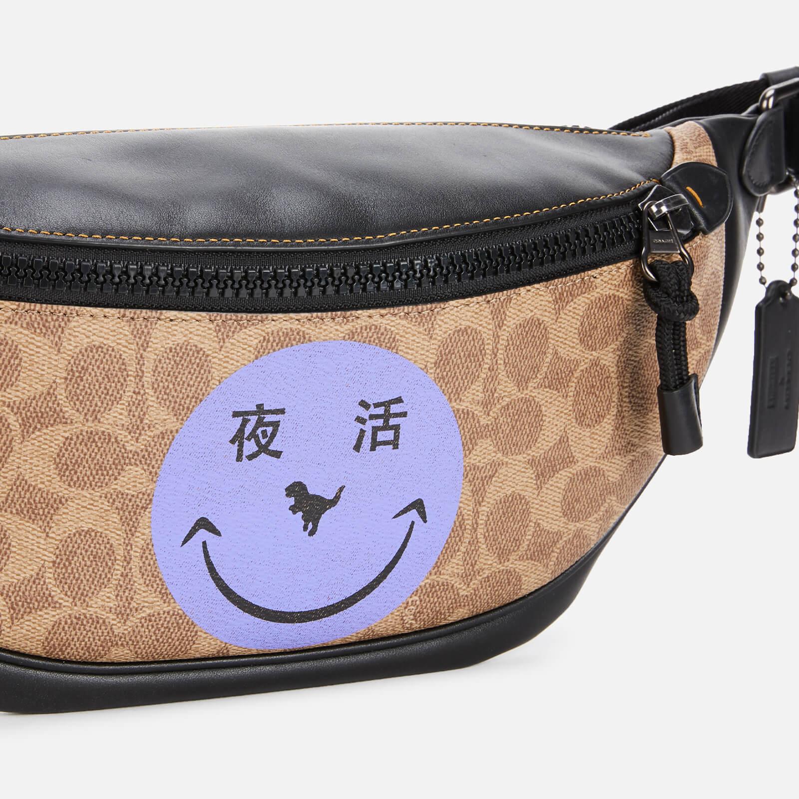 COACH Rivington Belt Bag In Signature Canvas With Rexy By Guang Yu