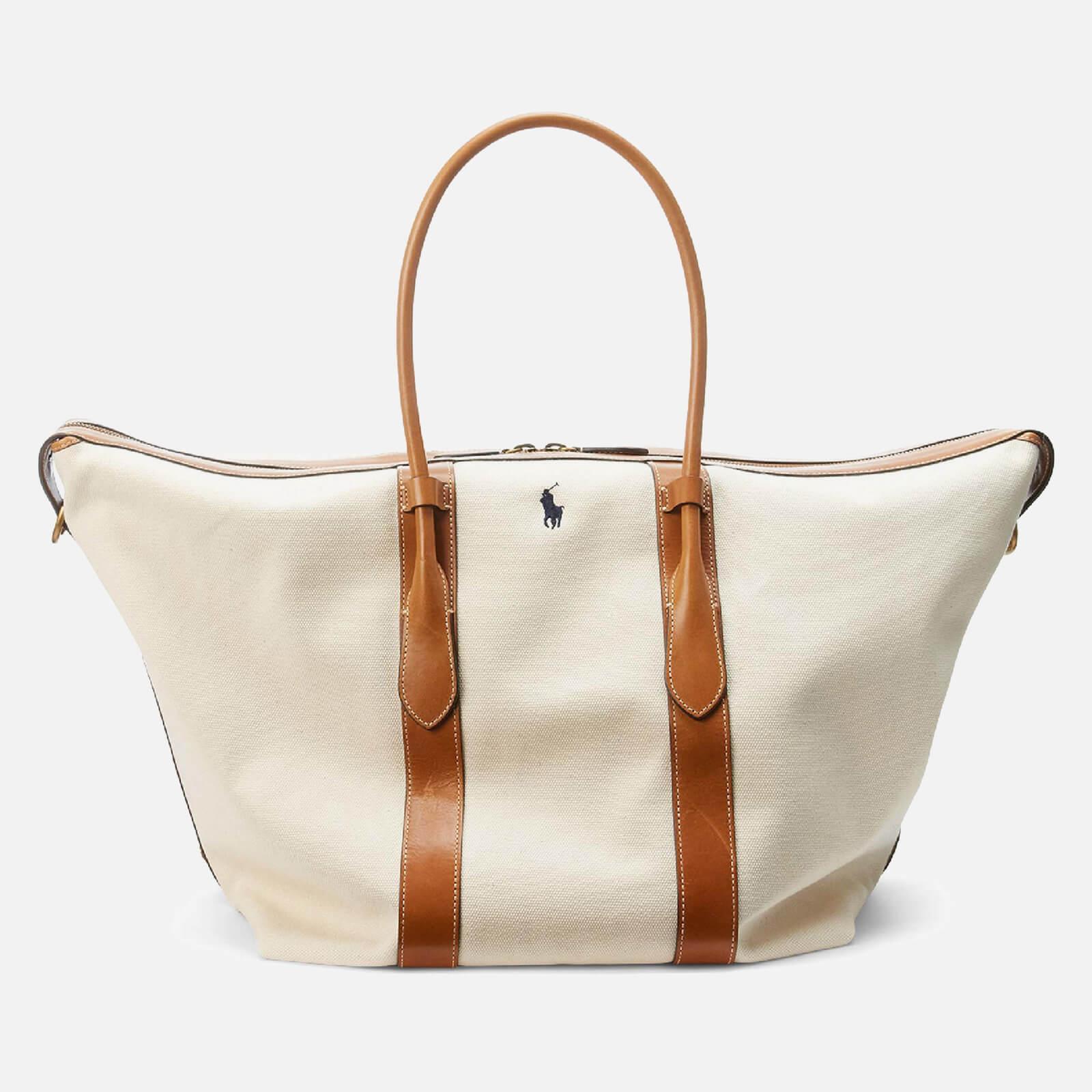 Polo Ralph Lauren Xl Cotton-twill Tote Bag in Brown | Lyst