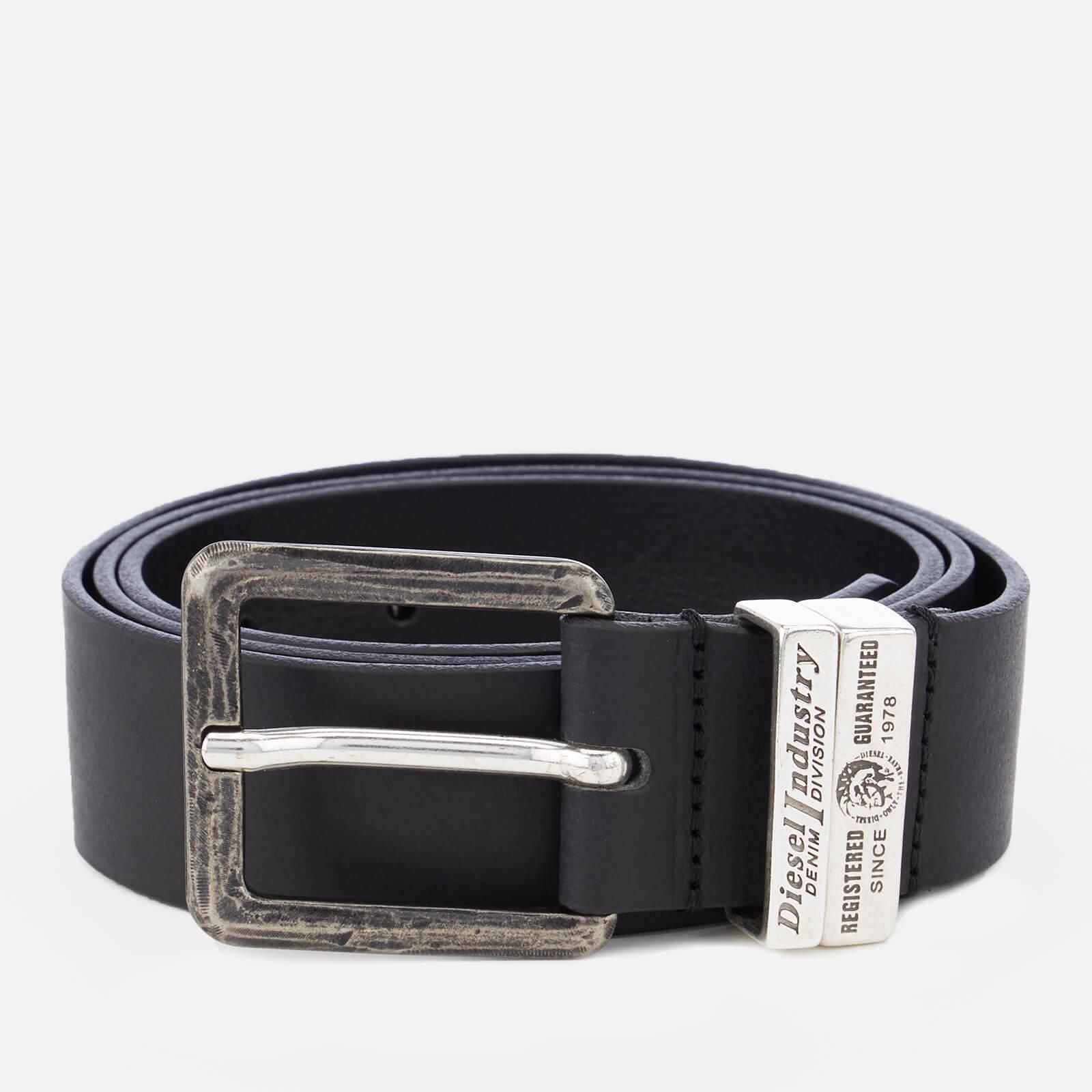 diesel black leather belt