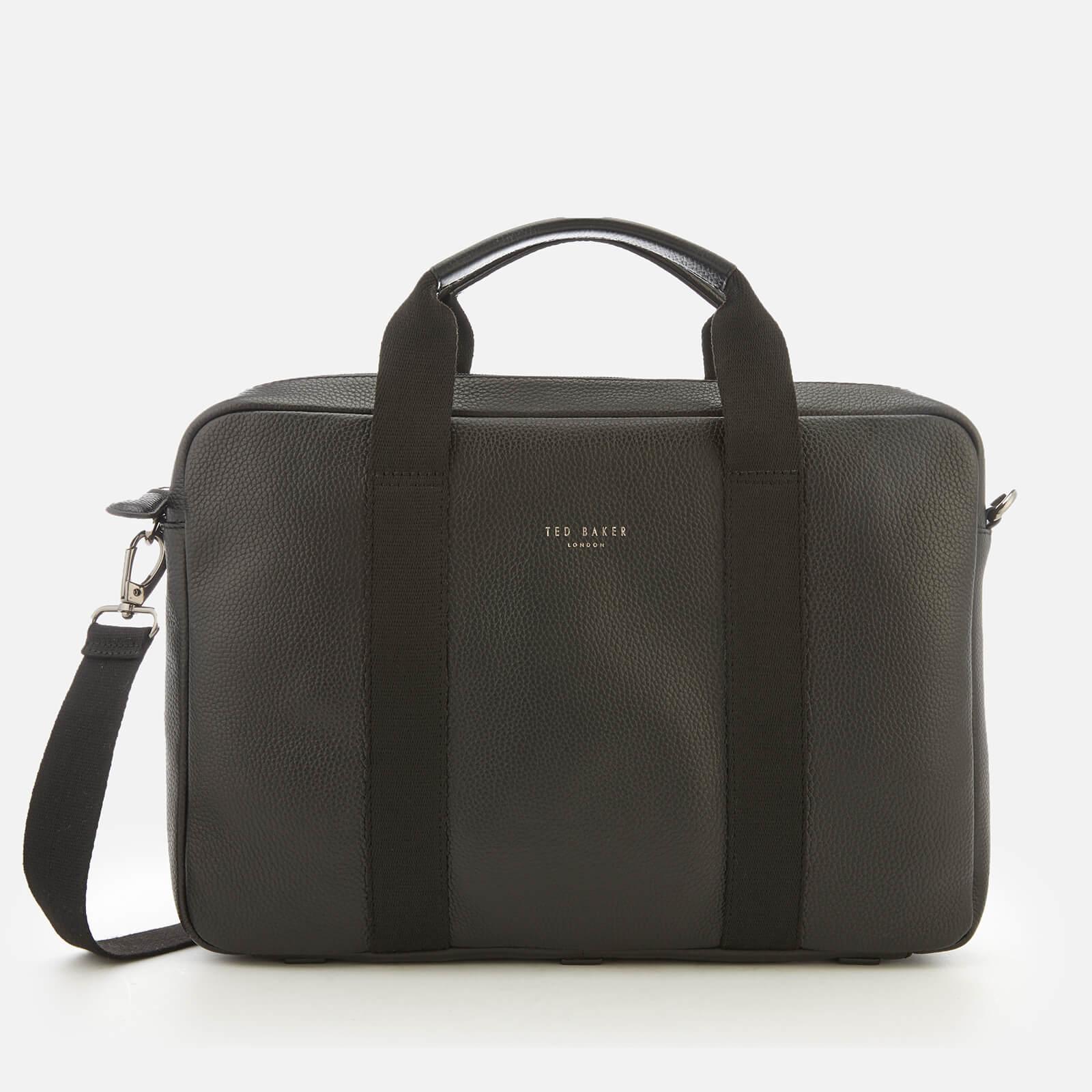 black leather document bag