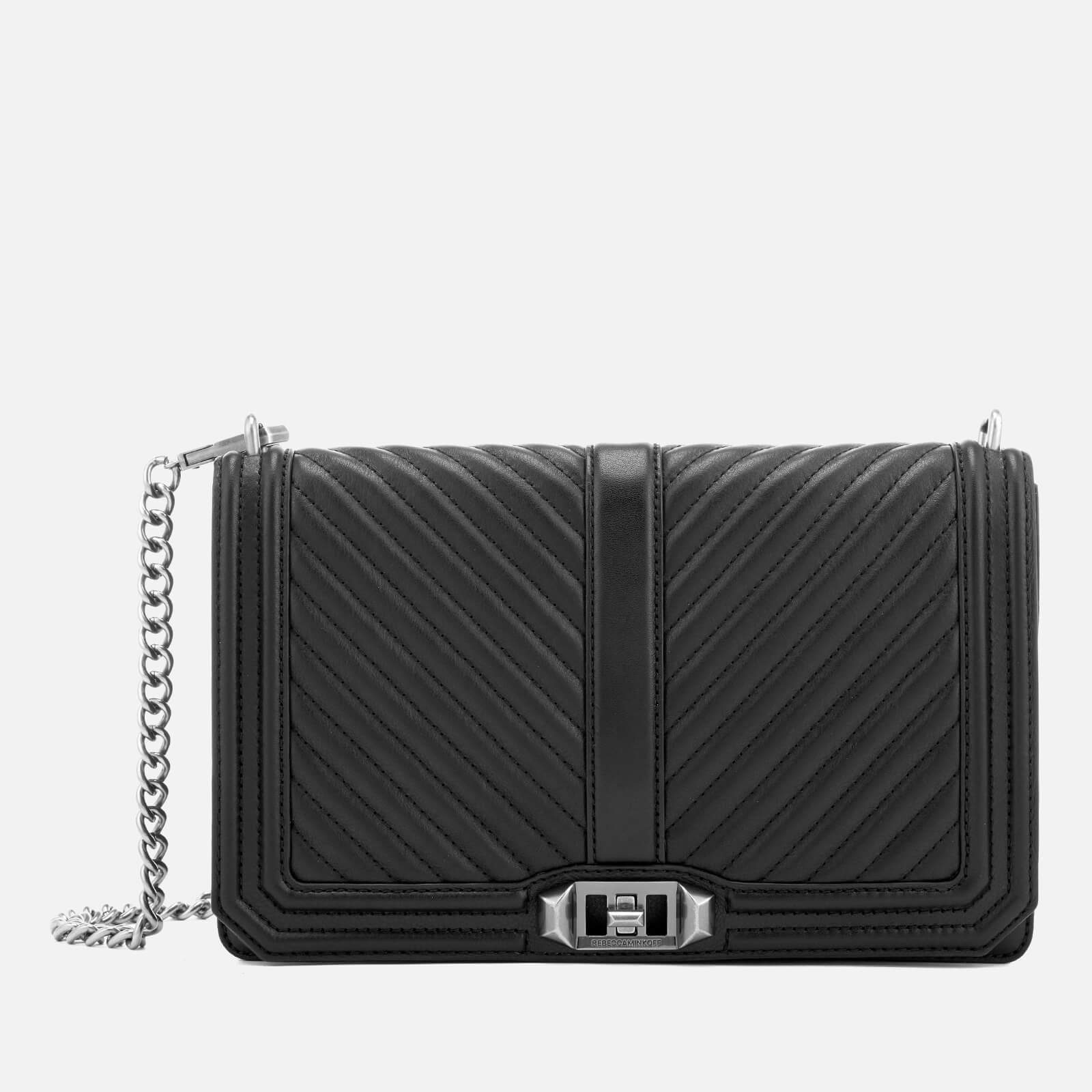 Rebecca Minkoff Leather Chevron Quilted Slim Love Cross Body Bag in Black |  Lyst