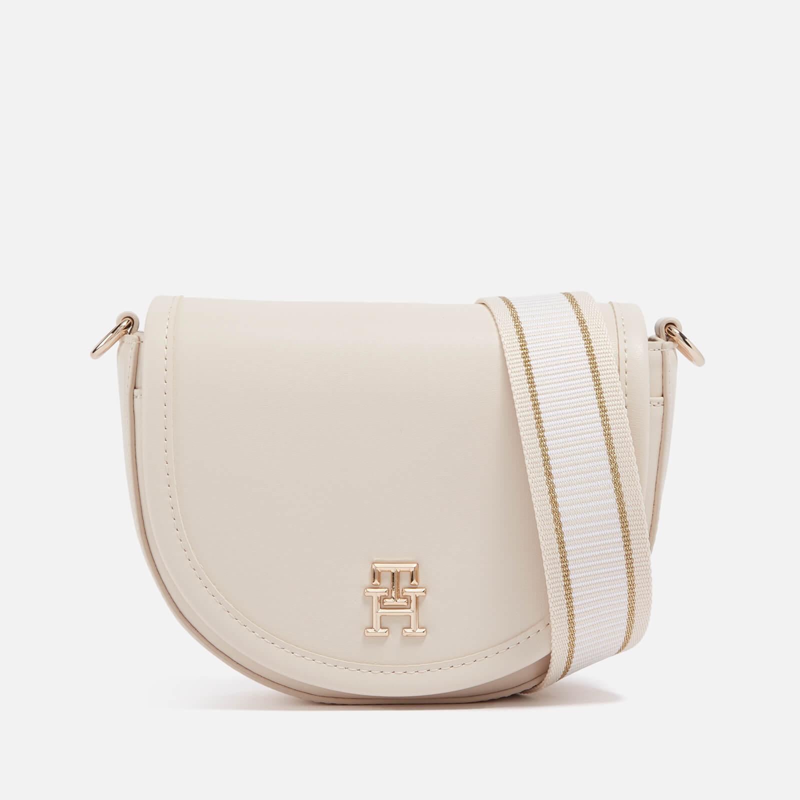 Tommy Hilfiger City Summer Faux Leather Saddle Bag in White | Lyst