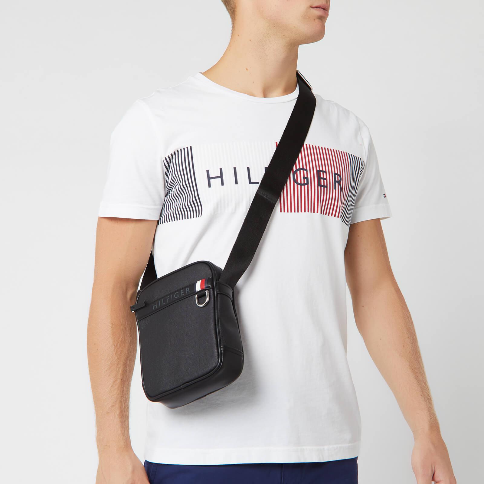 Tommy Hilfiger Coated Canvas Mini Reporter Bag in Black for Men | Lyst