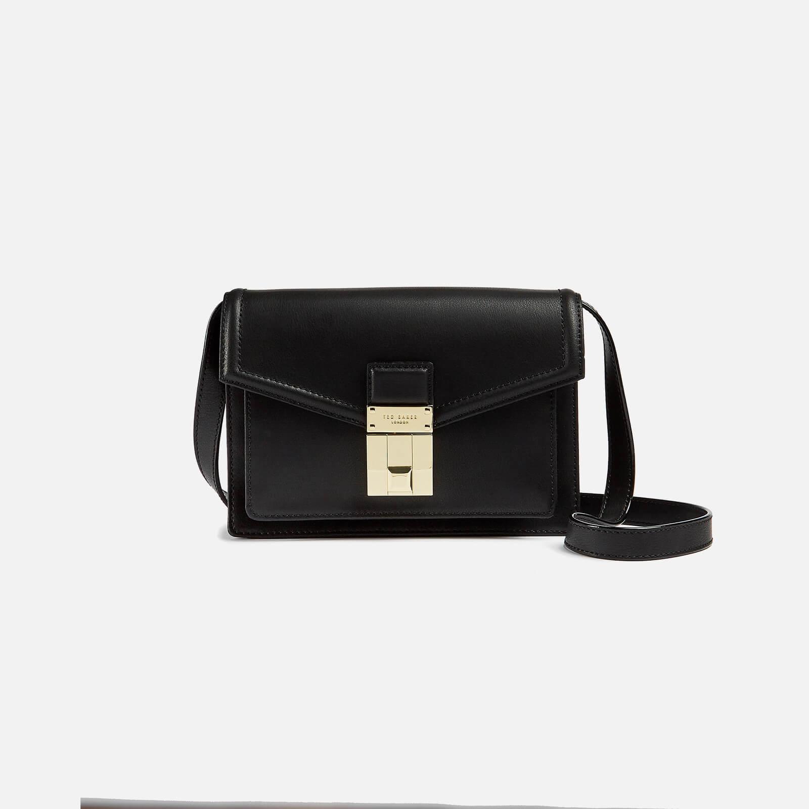 Ted Baker Leather Kimmiee Luggage Lock Mini Satchel in Black | Lyst