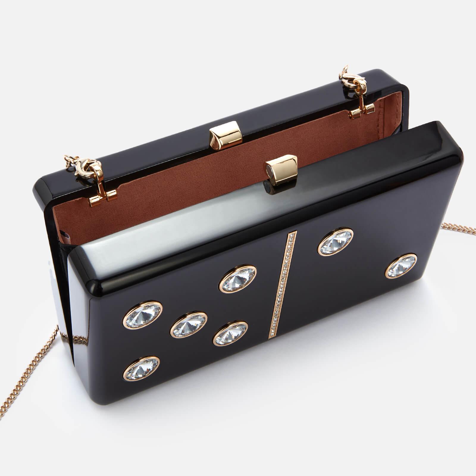 Kate Spade Synthetic Roll Domino Clutch in Black - Lyst