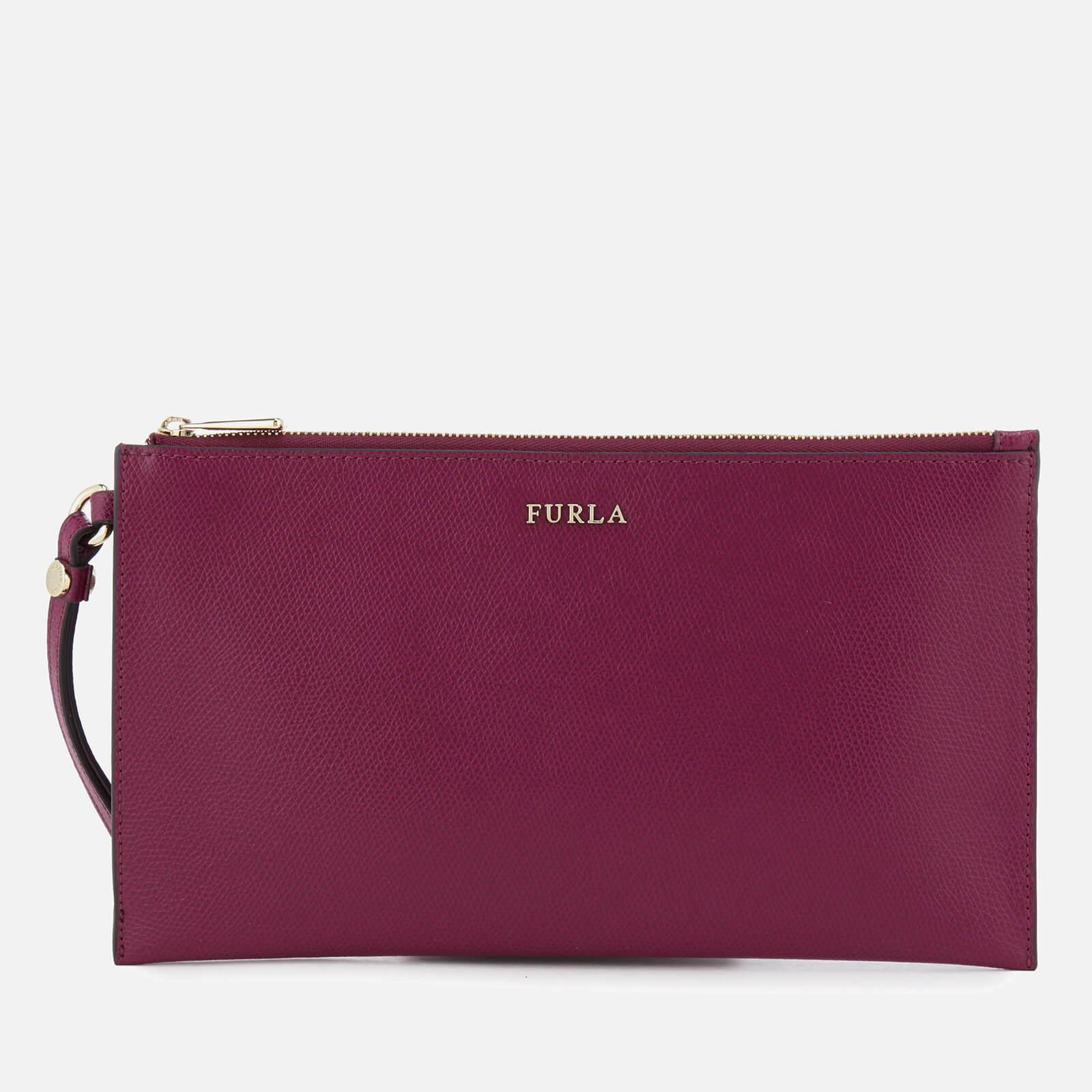 Furla Leather Babylon Xl Envelope Clutch Bag in Purple - Lyst