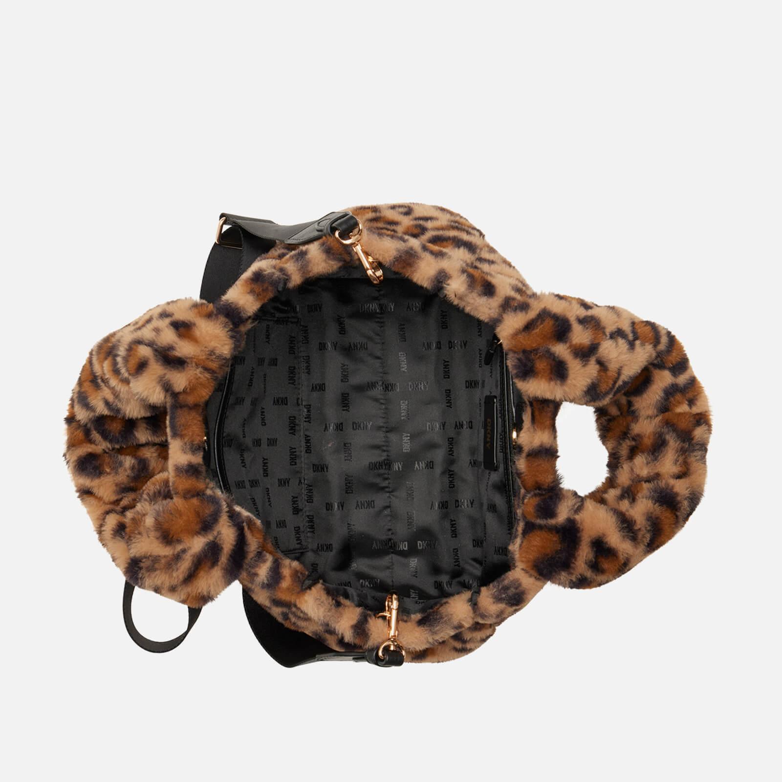 DKNY Emilee Leopard Faux Fur Tote Bag in Brown | Lyst
