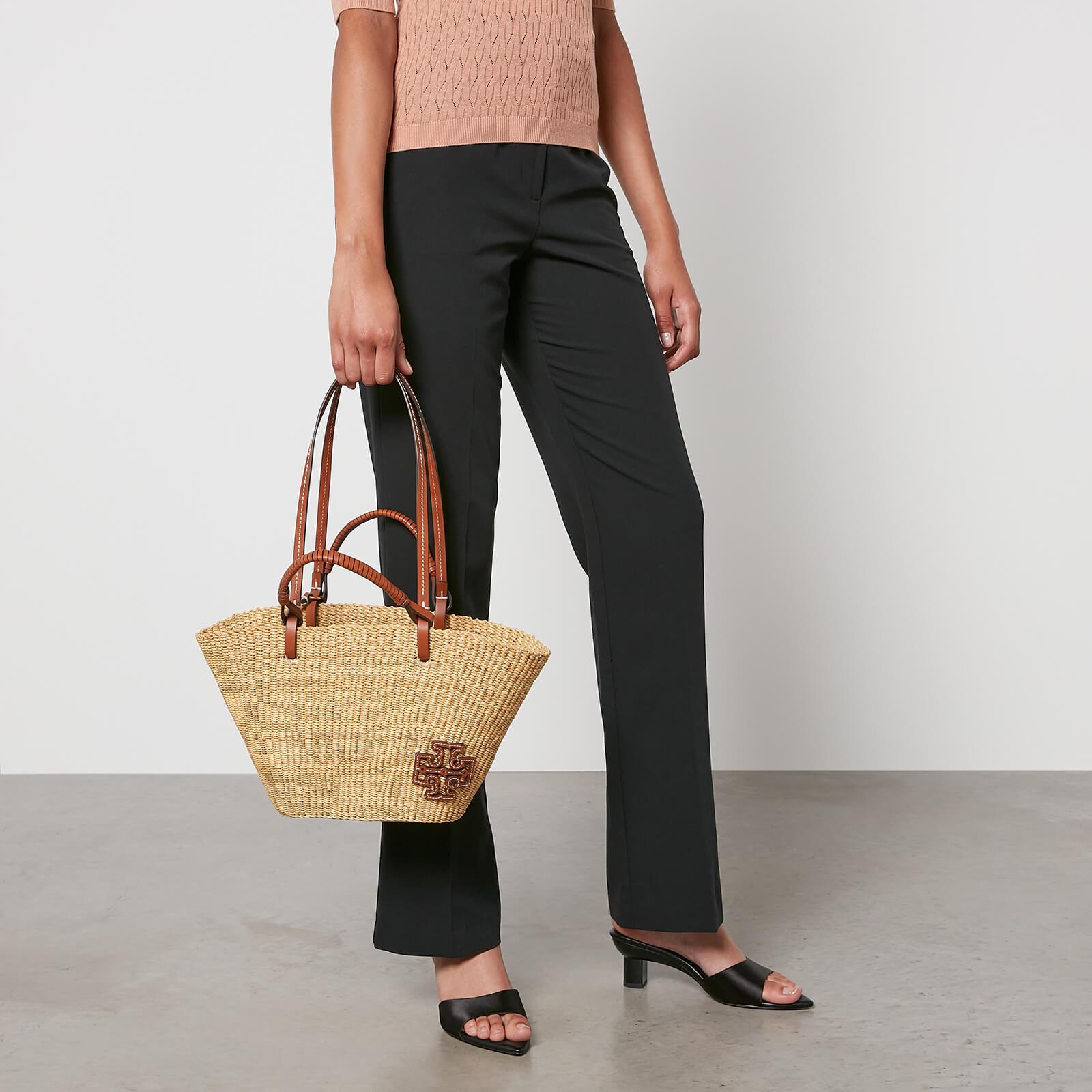 Tory Burch Ella Small Basket Straw Tote Bag in Brown | Lyst