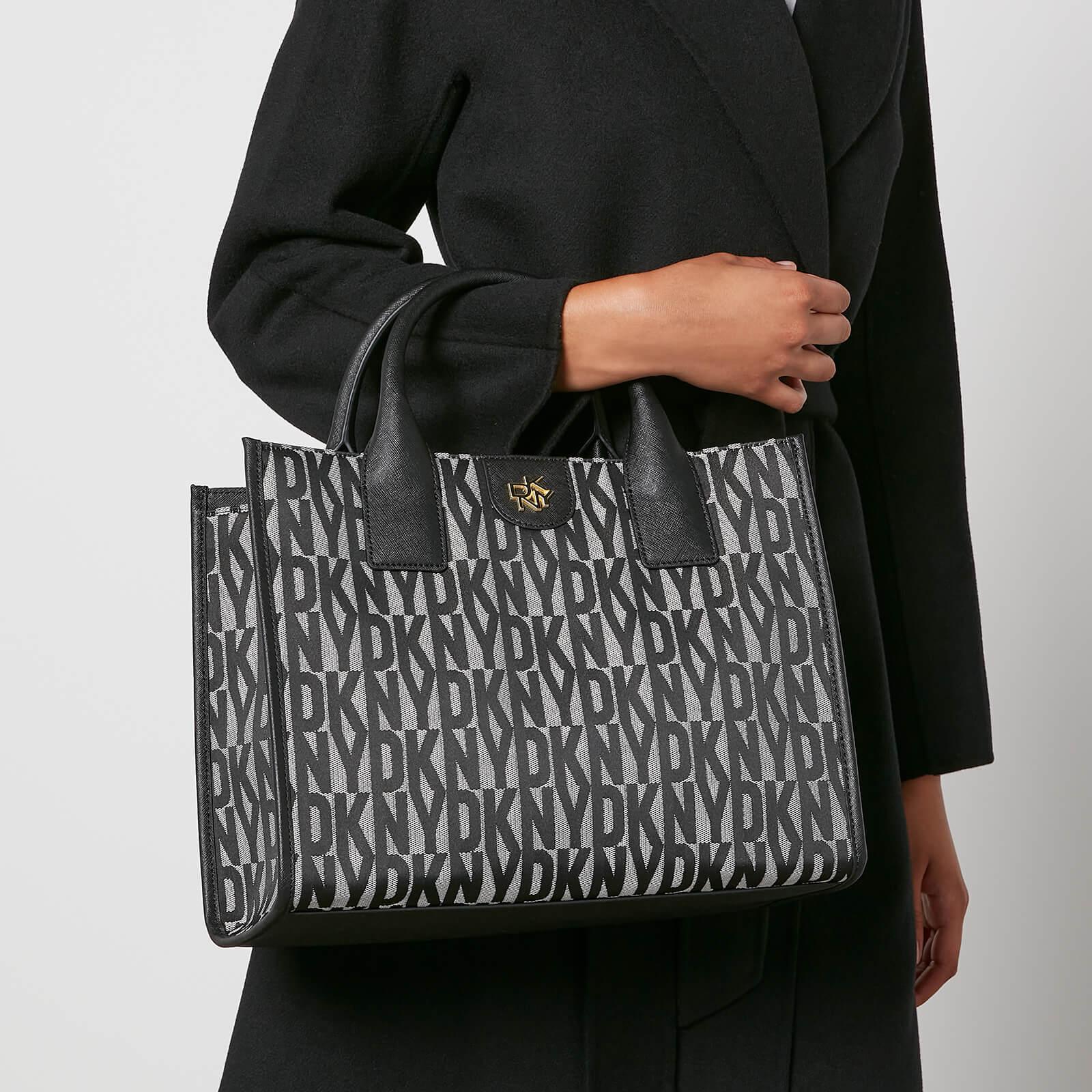 DKNY Carol Logo-print Woven Tote Bag in Black