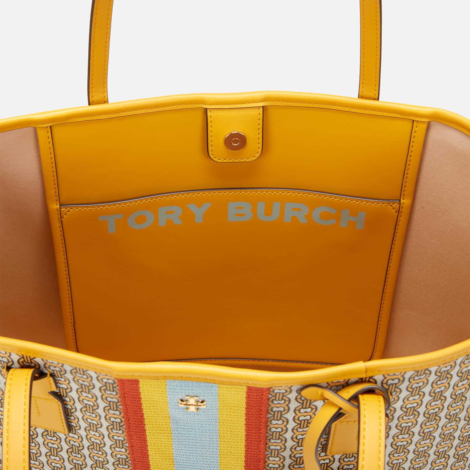Tory Burch Gemini Link Canvas Light Umber Tote Bag in Brown