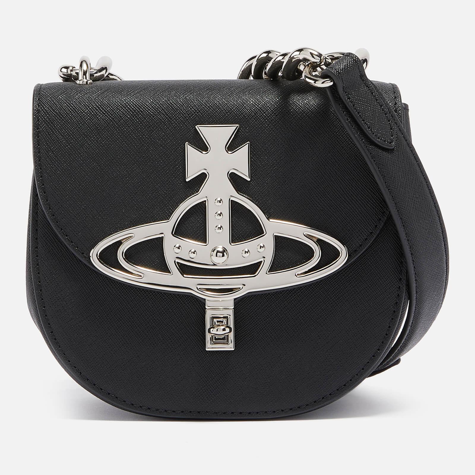 Vivienne Westwood Sofia Saffiano Leather Saddle Bag in Black | Lyst Canada