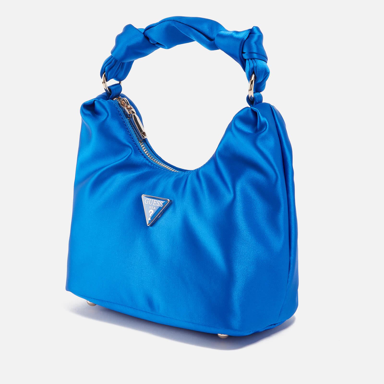 Guess Velina Satin Hobo Bag in Blue | Lyst