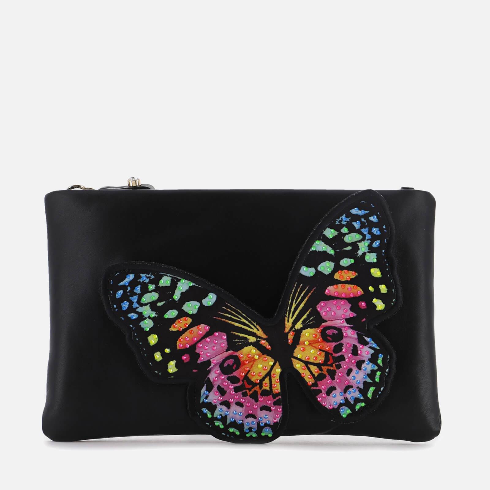 Sophia Webster Flossy Butterfly Leather Clutch Bag in Black Lyst UK