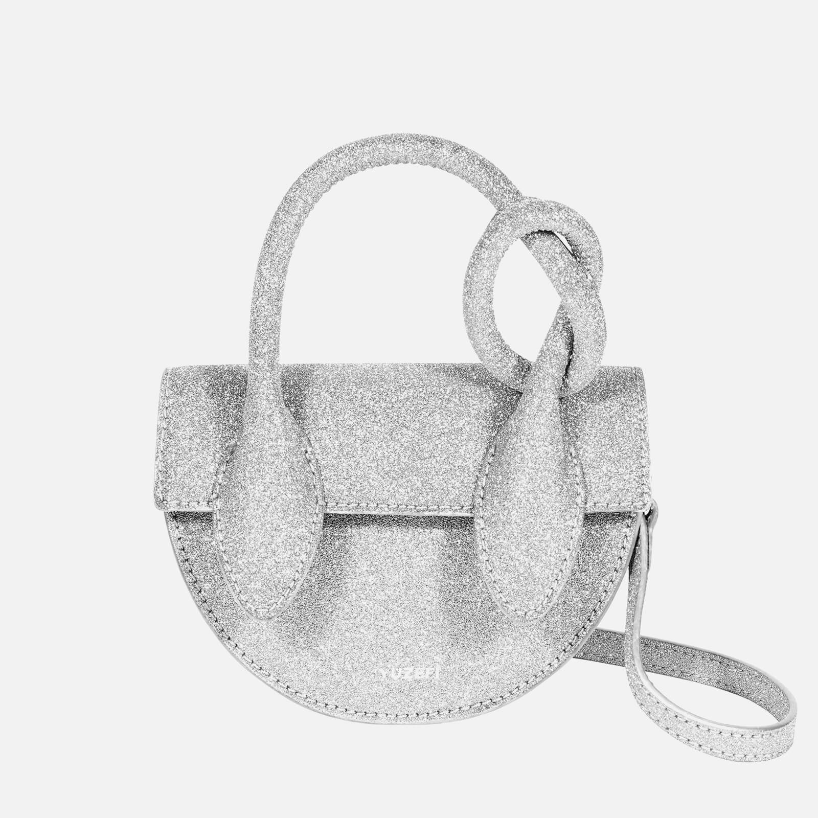 Yuzefi Mini Pretzel Glitter-coated Leather Bag Gray | Lyst