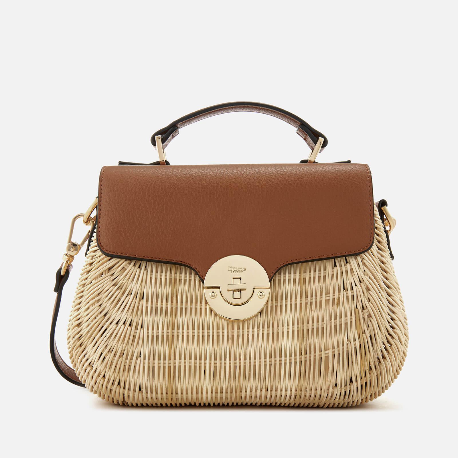 Dune Wicker Bag With Leather Flap in Brown | Lyst