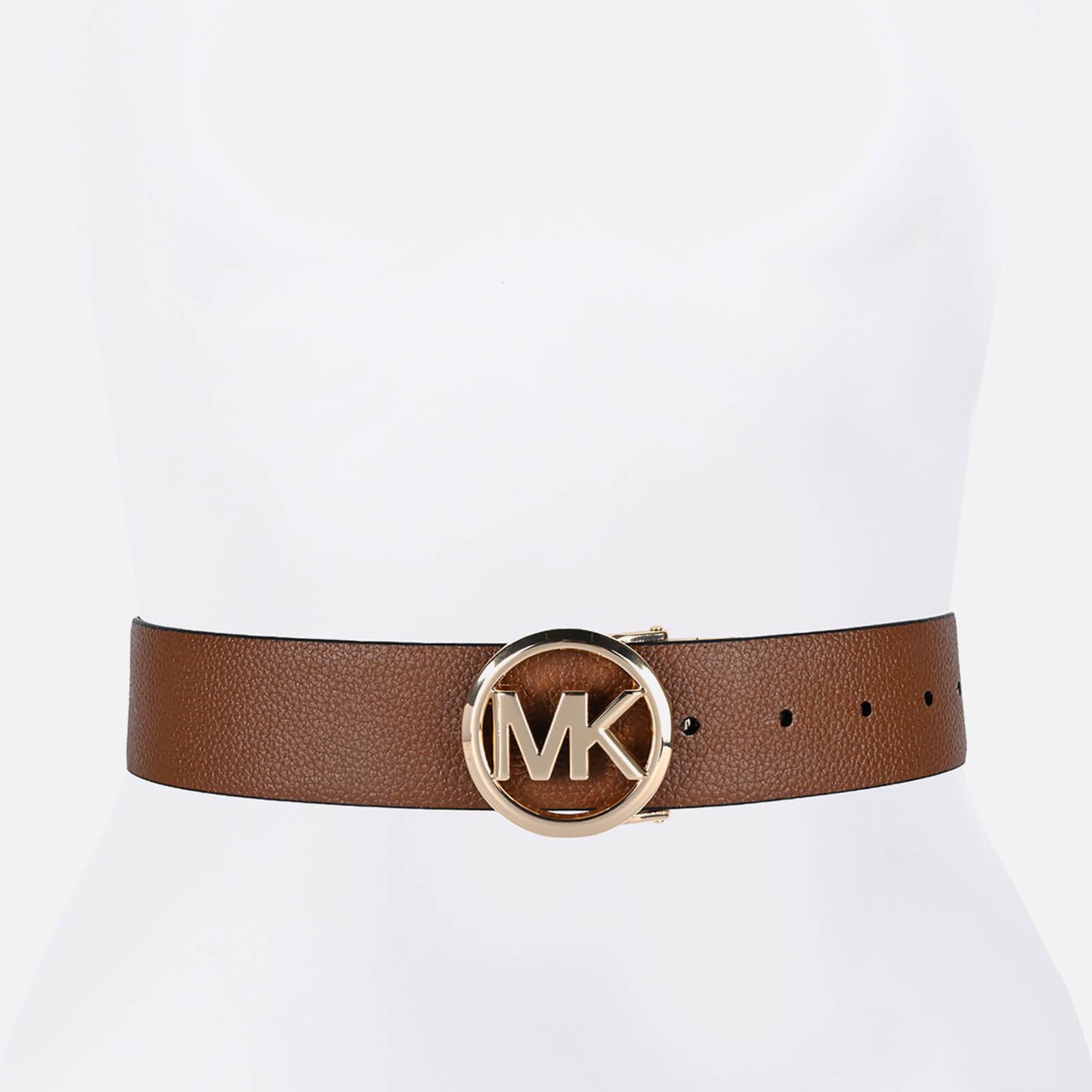 Michael Kors Reversible Black/Brown Belt Silver Mk Logo (L)