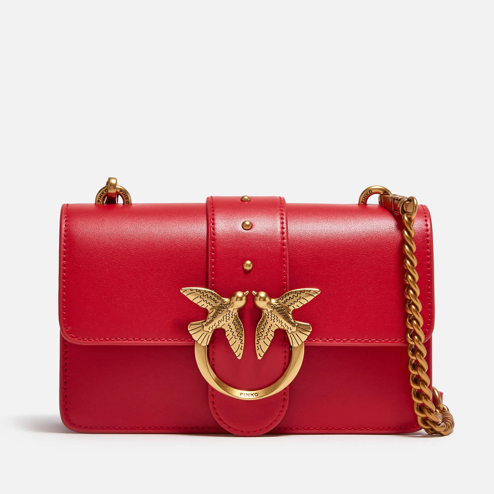 Pinko Love One Mini Vitello Seta Leather Bag in Red Lyst